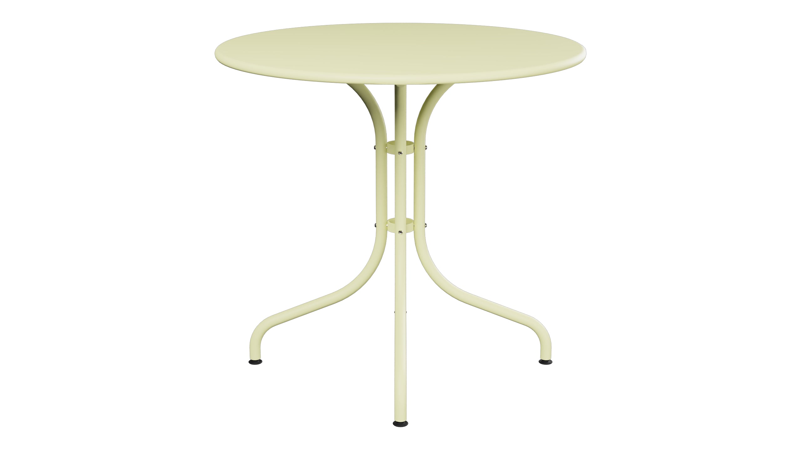 St. Moritz Metall-Gartentisch ø80 in Buchsbaumgelb präsentiert im Onlineshop von KAQTU Design AG. Gartentisch ist von Schaffner