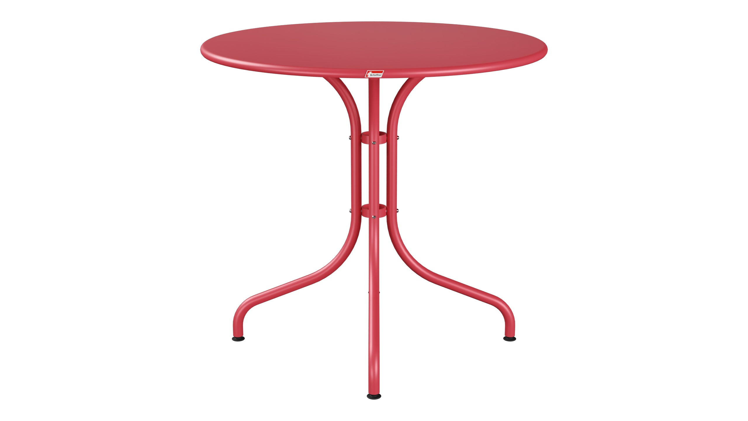St. Moritz Metall-Gartentisch ø80 in Ahornrot präsentiert im Onlineshop von KAQTU Design AG. Gartentisch ist von Schaffner