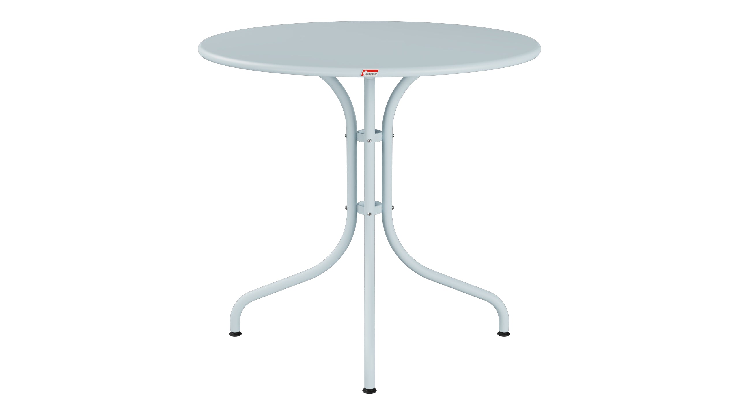 St. Moritz Metall-Gartentisch ø80 in Pastellblau präsentiert im Onlineshop von KAQTU Design AG. Gartentisch ist von Schaffner