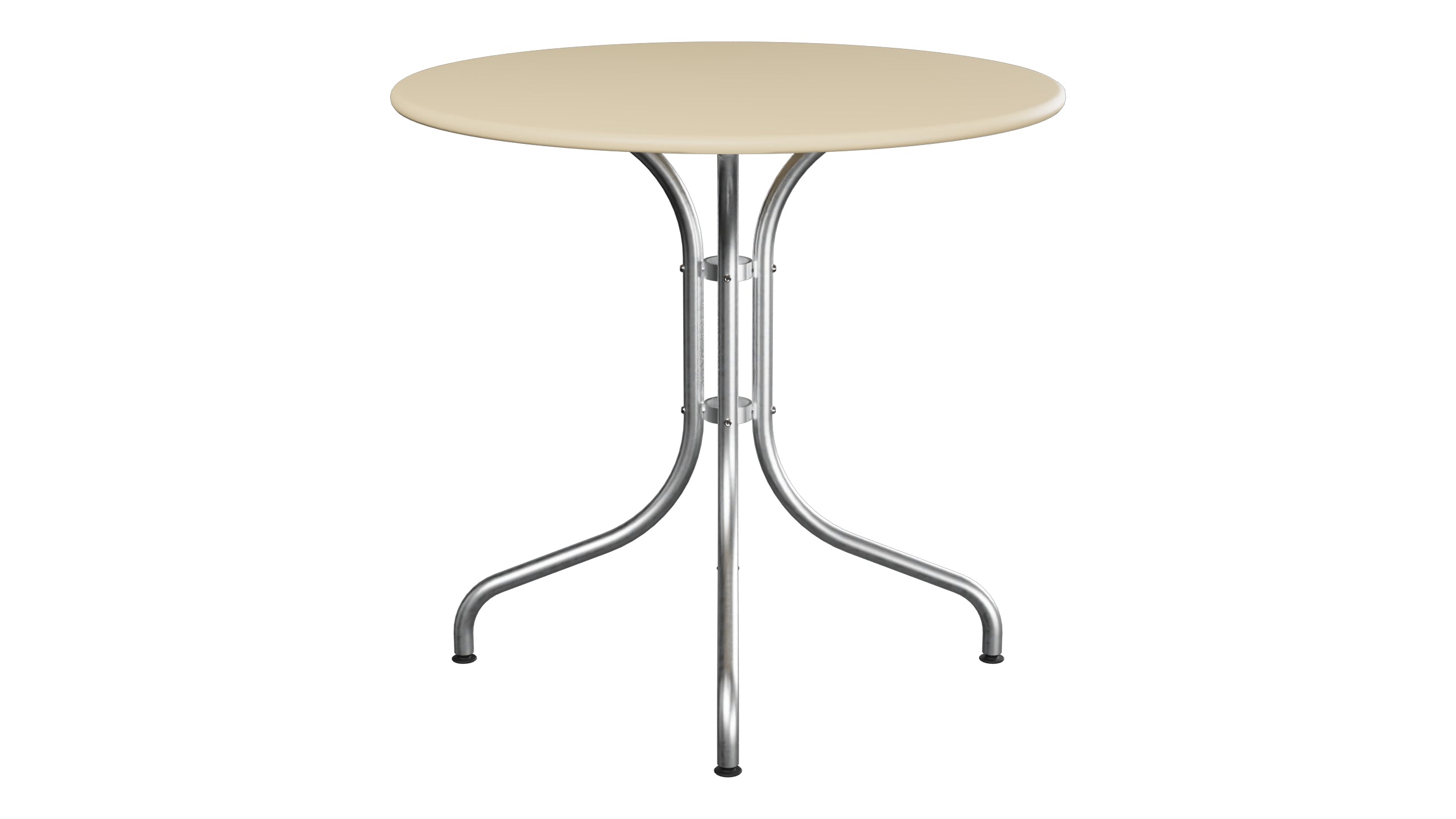 St. Moritz Metall-Gartentisch ø80 in Pastellbraun präsentiert im Onlineshop von KAQTU Design AG. Gartentisch ist von Schaffner