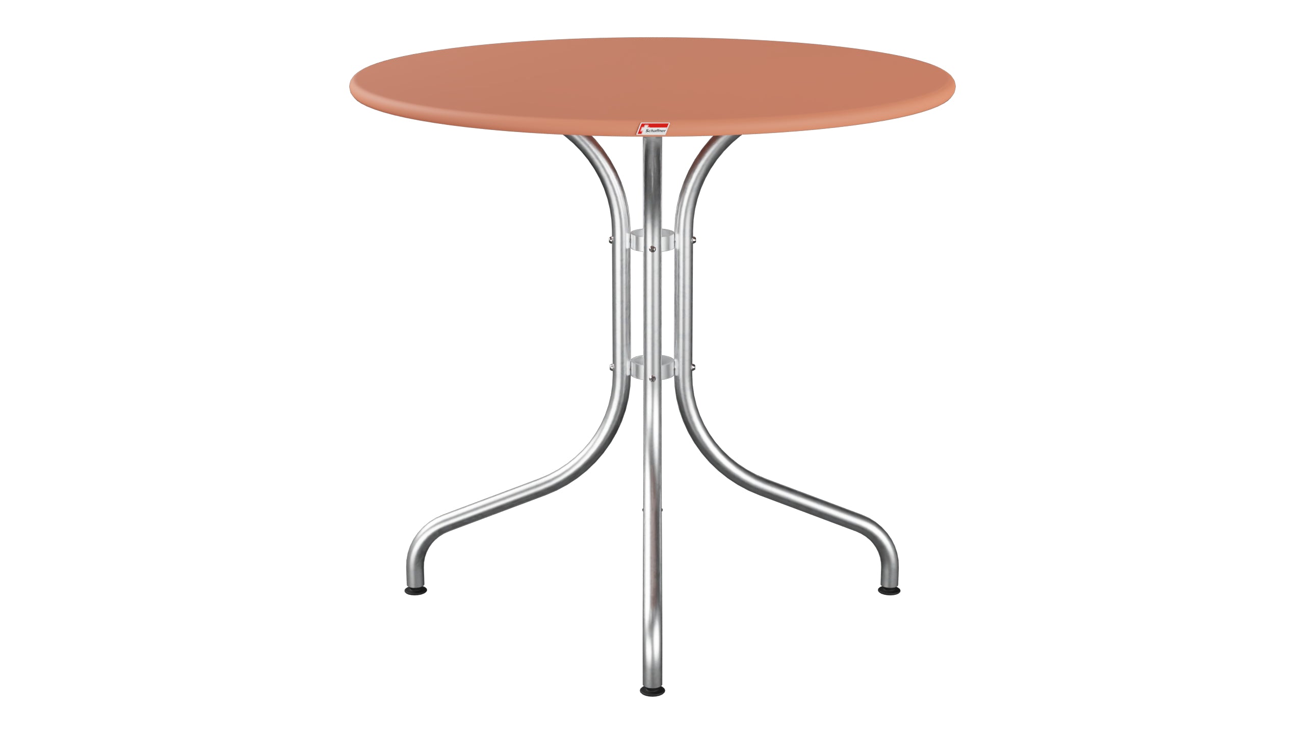 St. Moritz Metall-Gartentisch ø80 in Pastellterracotta präsentiert im Onlineshop von KAQTU Design AG. Gartentisch ist von Schaffner