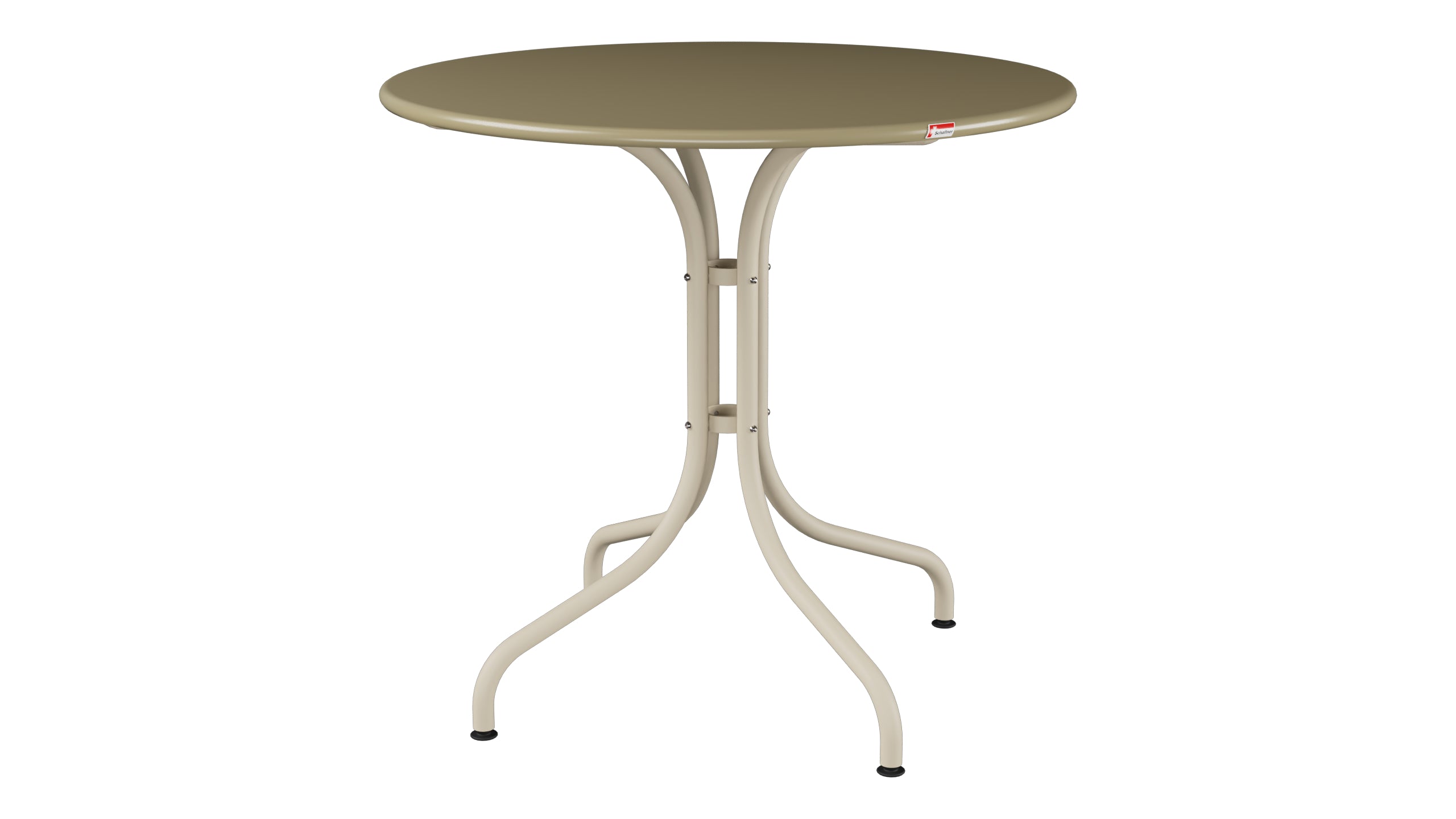 St. Moritz Metall-Gartentisch ø80 in Champagner präsentiert im Onlineshop von KAQTU Design AG. Gartentisch ist von Schaffner