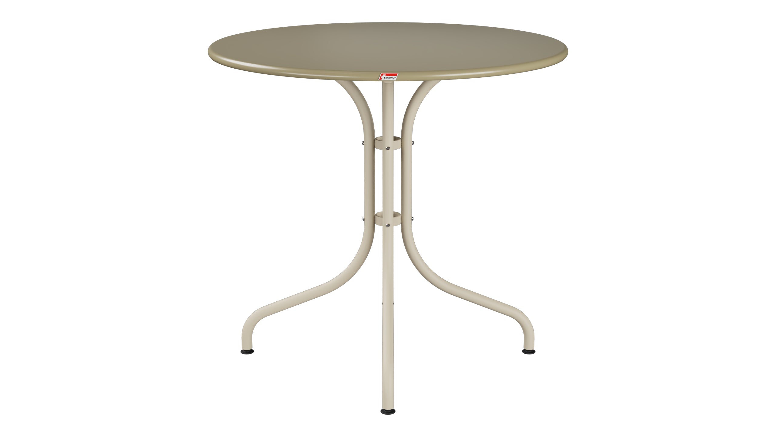 St. Moritz Metall-Gartentisch ø80 in Champagner präsentiert im Onlineshop von KAQTU Design AG. Gartentisch ist von Schaffner