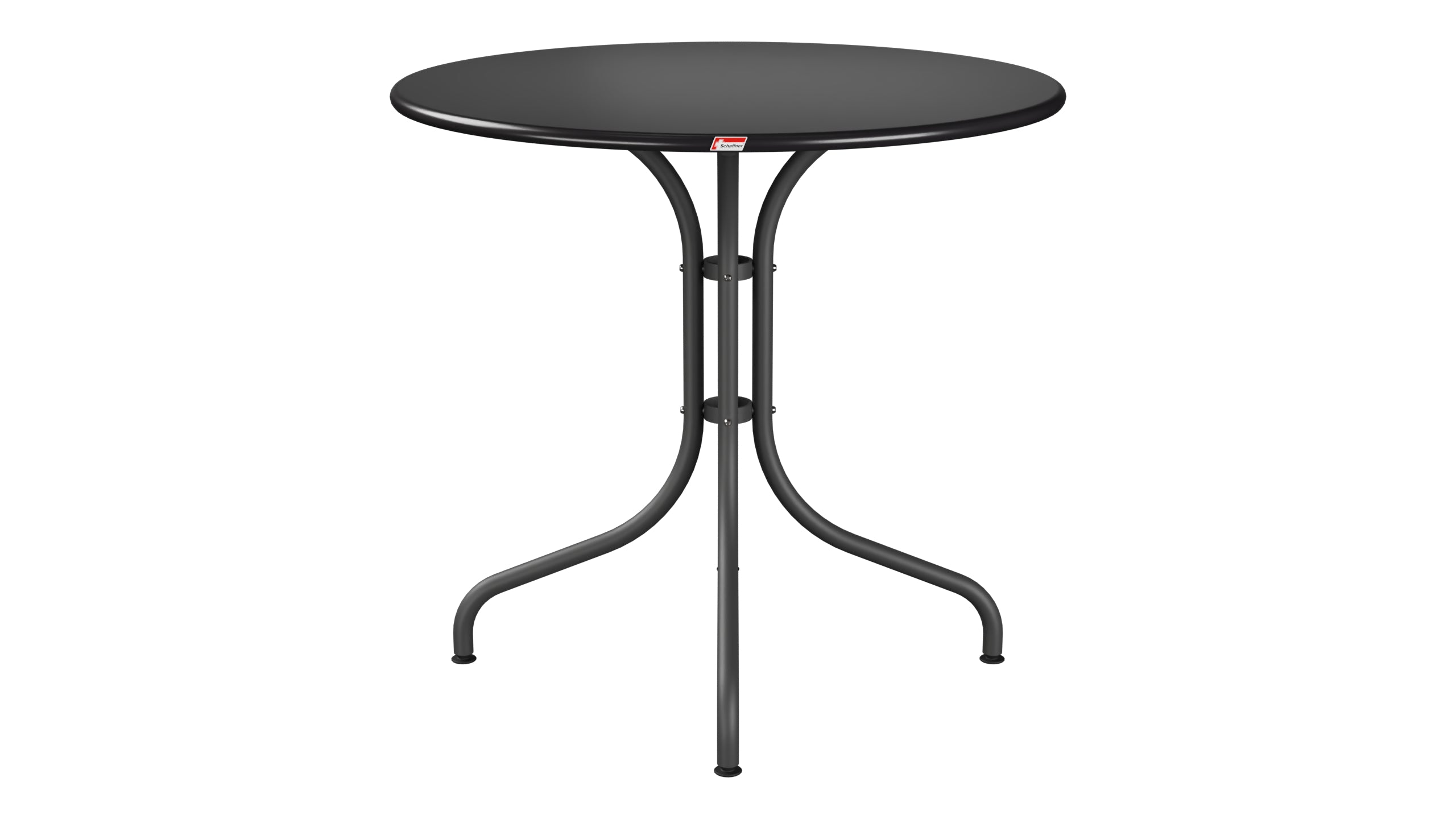 St. Moritz Metall-Gartentisch ø80 in Schwarz präsentiert im Onlineshop von KAQTU Design AG. Gartentisch ist von Schaffner