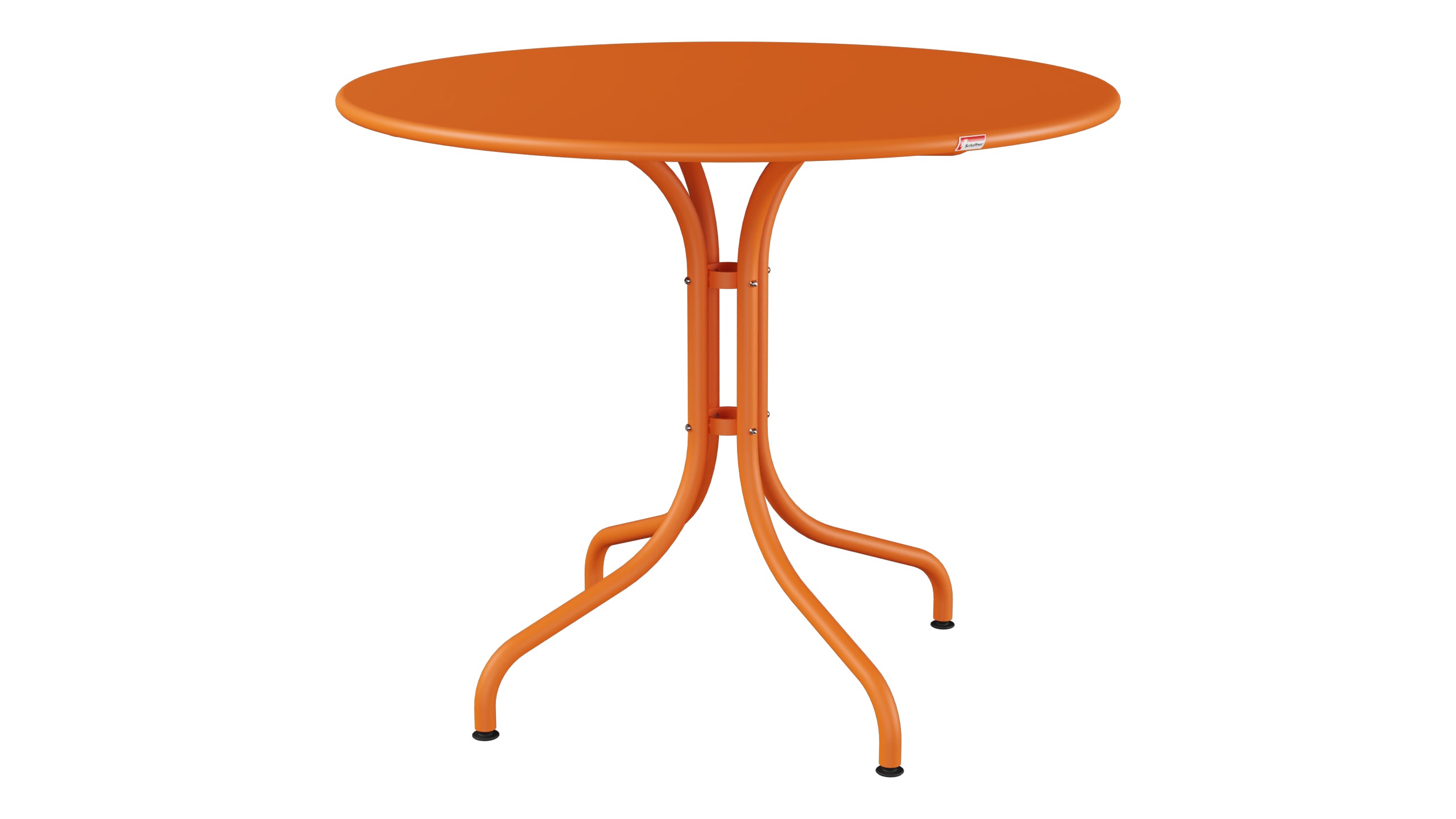 St. Moritz Metall-Gartentisch ø90 in Orange präsentiert im Onlineshop von KAQTU Design AG. Gartentisch ist von Schaffner