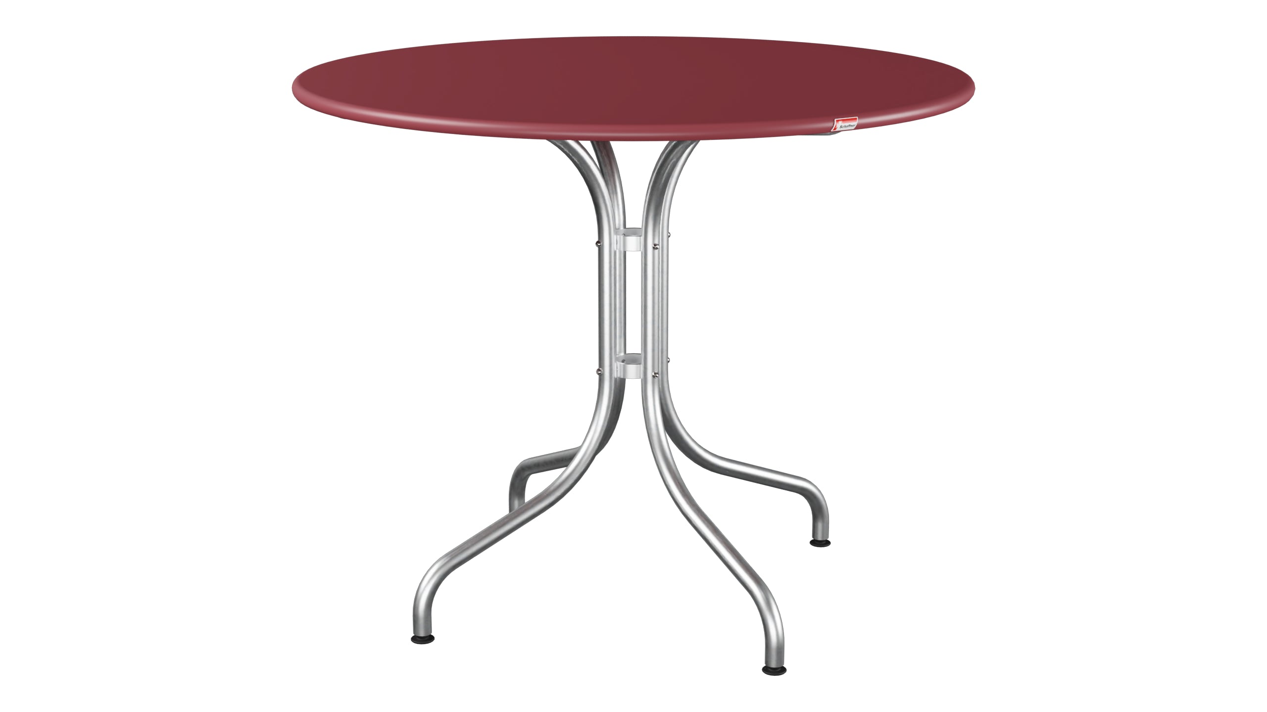St. Moritz Metall-Gartentisch ø90 in Bordeaux präsentiert im Onlineshop von KAQTU Design AG. Gartentisch ist von Schaffner