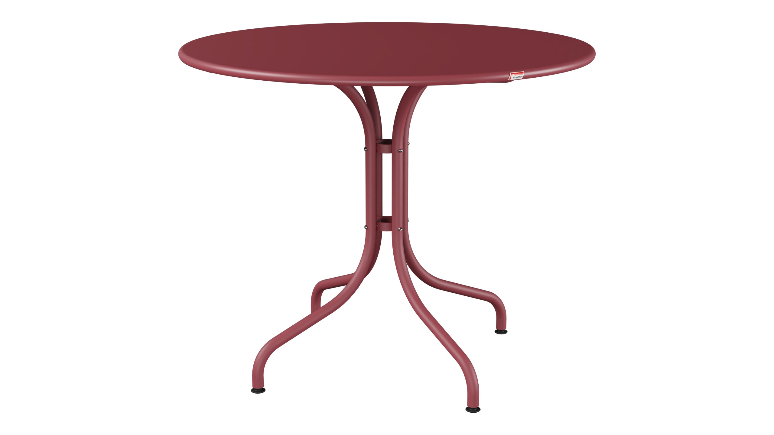 St. Moritz Metall-Gartentisch ø90 in Bordeaux präsentiert im Onlineshop von KAQTU Design AG. Gartentisch ist von Schaffner