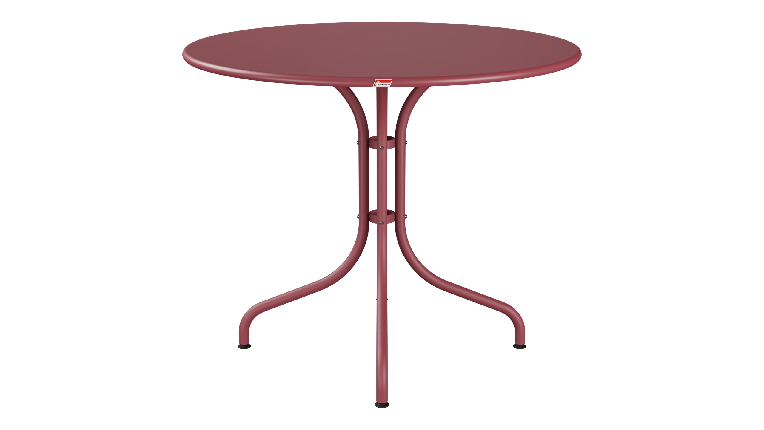 St. Moritz Metall-Gartentisch ø90 in Bordeaux präsentiert im Onlineshop von KAQTU Design AG. Gartentisch ist von Schaffner