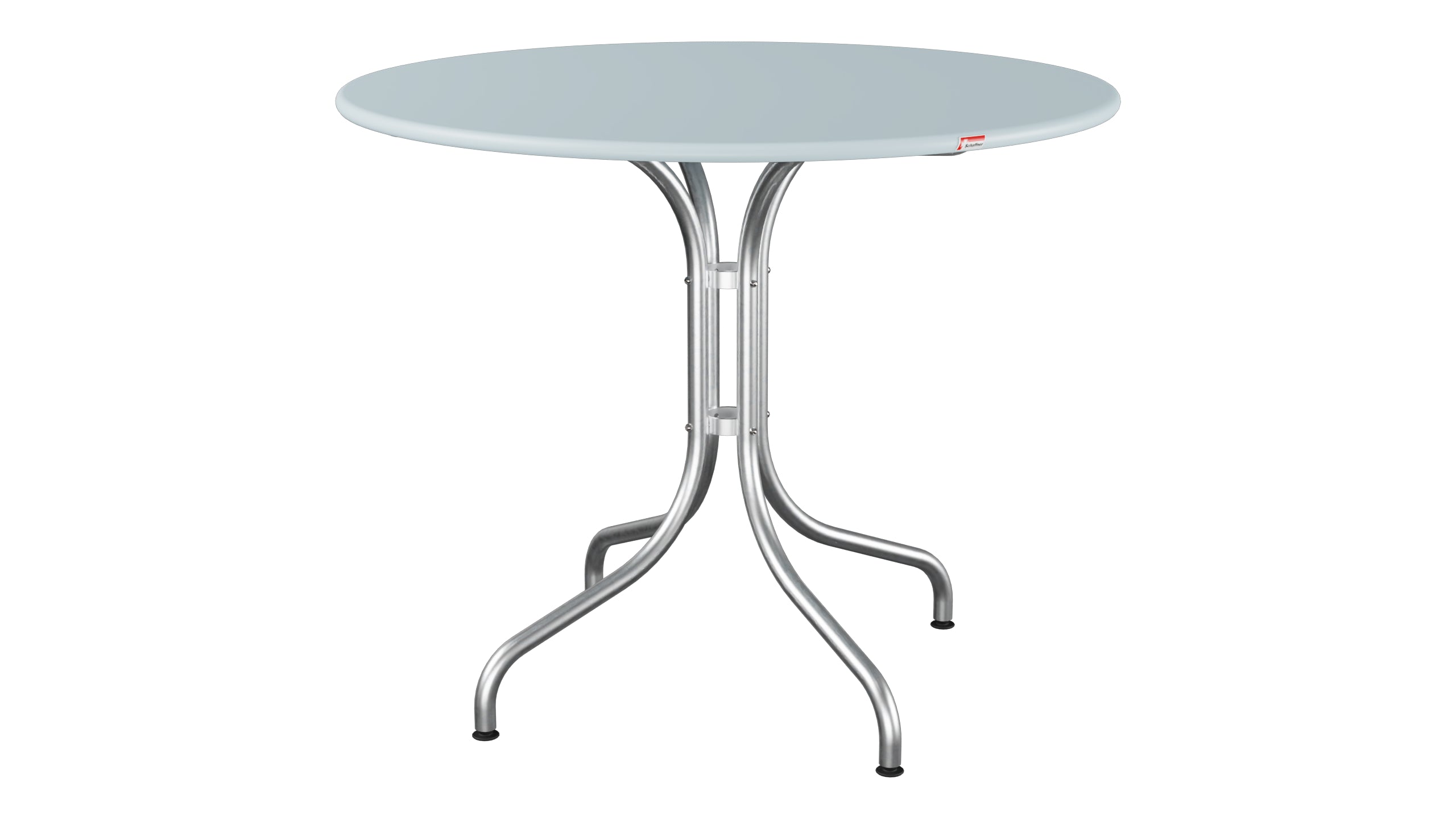 St. Moritz Metall-Gartentisch ø90 in Pastellblau präsentiert im Onlineshop von KAQTU Design AG. Gartentisch ist von Schaffner