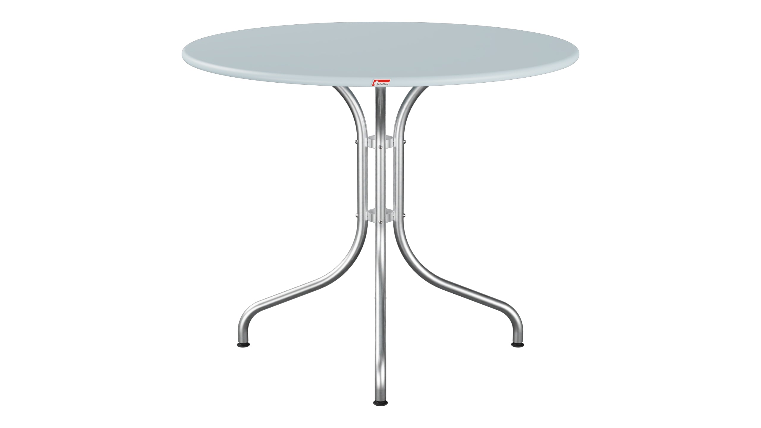 St. Moritz Metall-Gartentisch ø90 in Pastellblau präsentiert im Onlineshop von KAQTU Design AG. Gartentisch ist von Schaffner