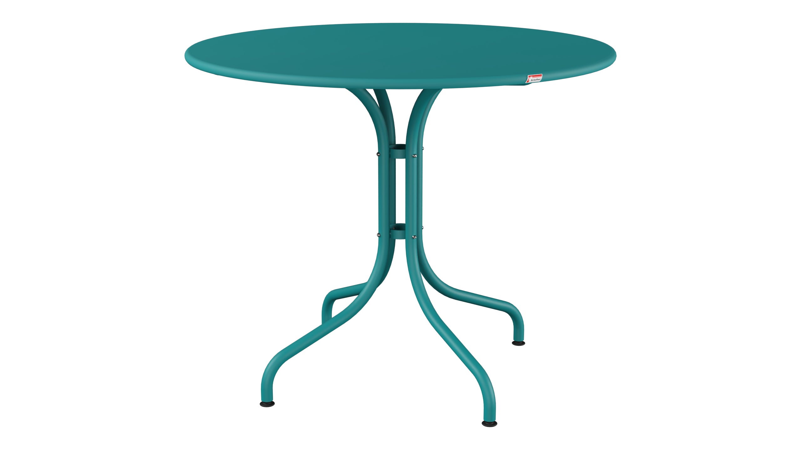 St. Moritz Metall-Gartentisch ø90 in Kaliblau präsentiert im Onlineshop von KAQTU Design AG. Gartentisch ist von Schaffner