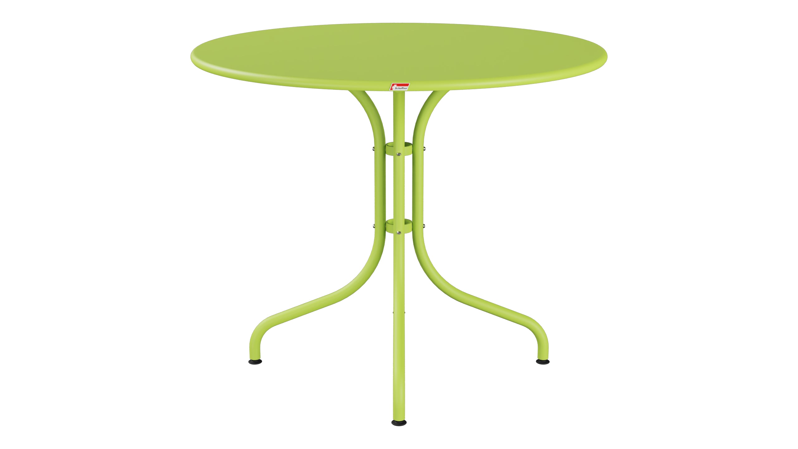 St. Moritz Metall-Gartentisch ø90 in Hellgrün präsentiert im Onlineshop von KAQTU Design AG. Gartentisch ist von Schaffner