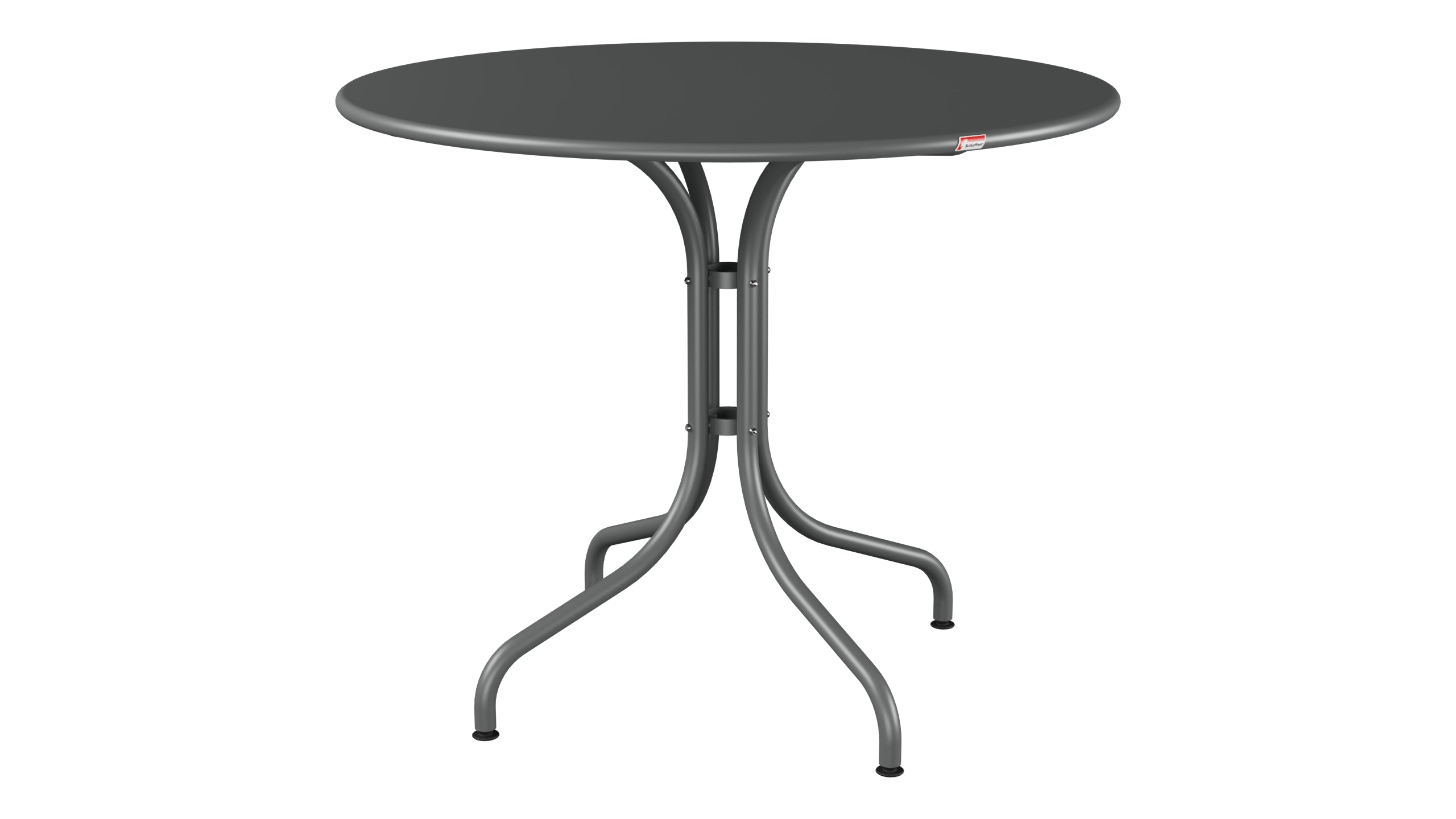 St. Moritz Metall-Gartentisch ø90 in Graphit präsentiert im Onlineshop von KAQTU Design AG. Gartentisch ist von Schaffner