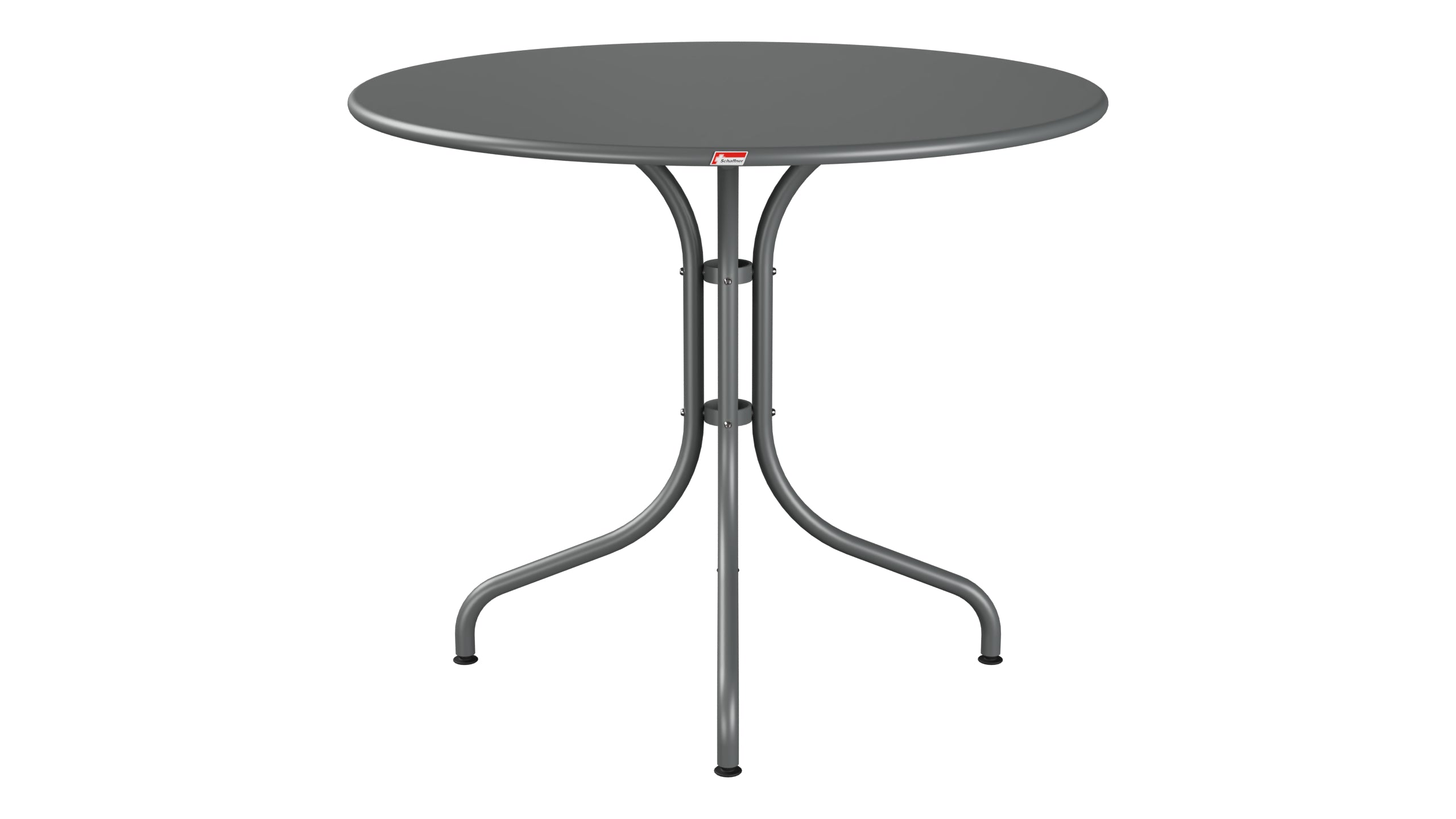 St. Moritz Metall-Gartentisch ø90 in Graphit präsentiert im Onlineshop von KAQTU Design AG. Gartentisch ist von Schaffner