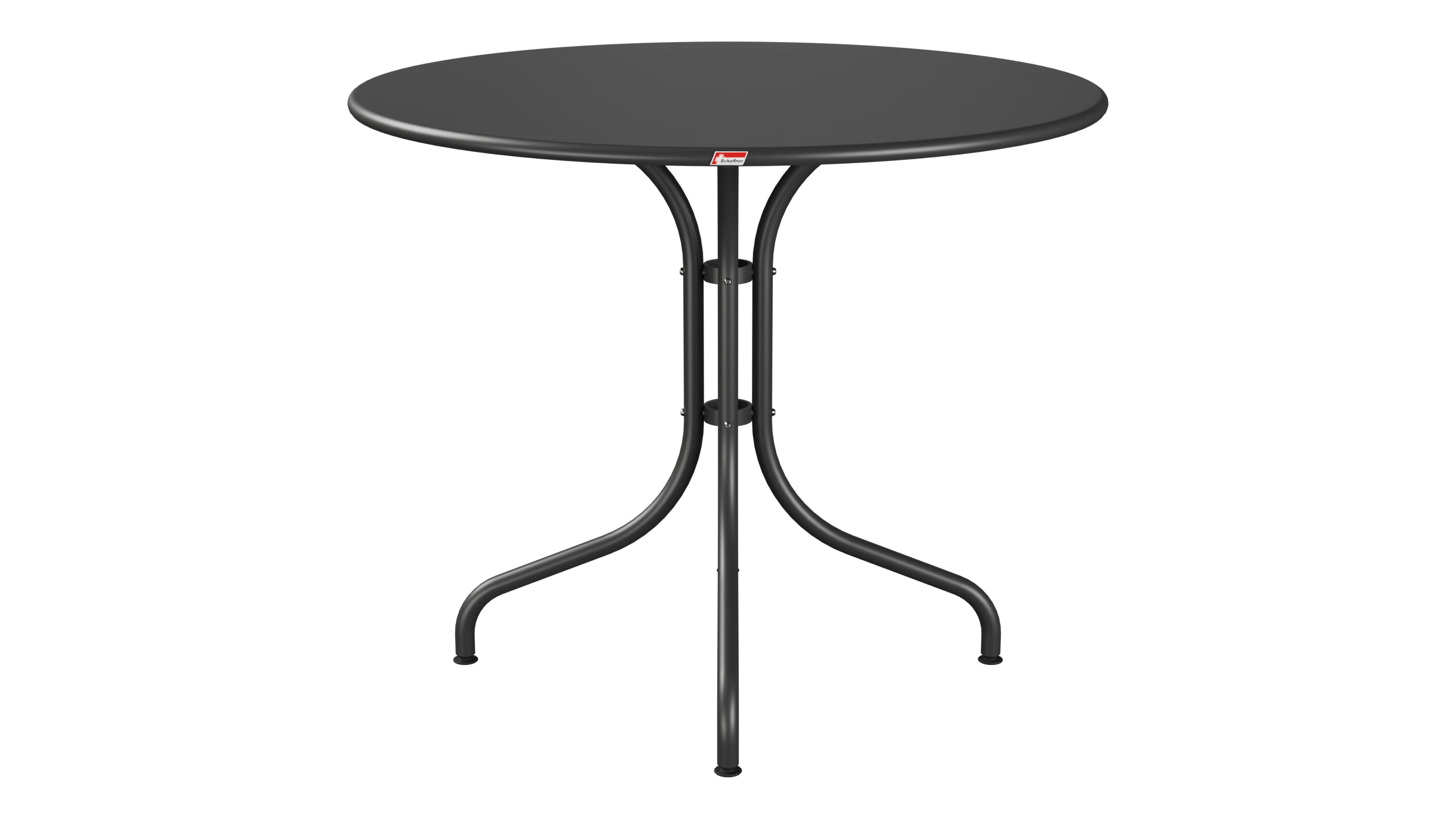 St. Moritz Metall-Gartentisch ø90 in Anthrazit präsentiert im Onlineshop von KAQTU Design AG. Gartentisch ist von Schaffner