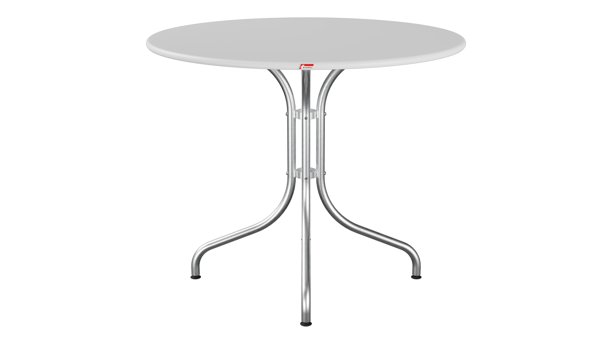 St. Moritz Metall-Gartentisch ø90 in Weiss präsentiert im Onlineshop von KAQTU Design AG. Gartentisch ist von Schaffner