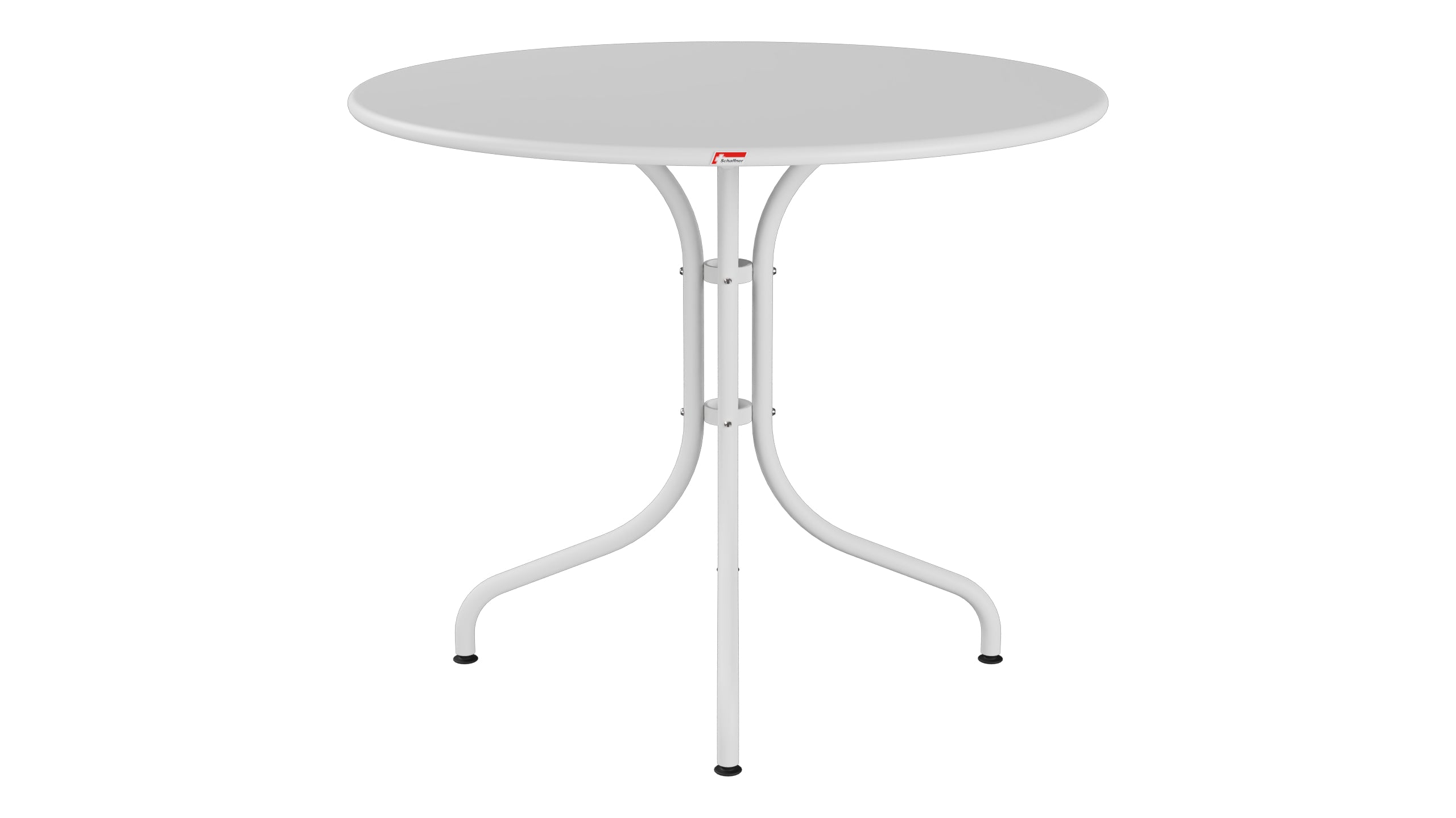 St. Moritz Metall-Gartentisch ø90 in Weiss präsentiert im Onlineshop von KAQTU Design AG. Gartentisch ist von Schaffner