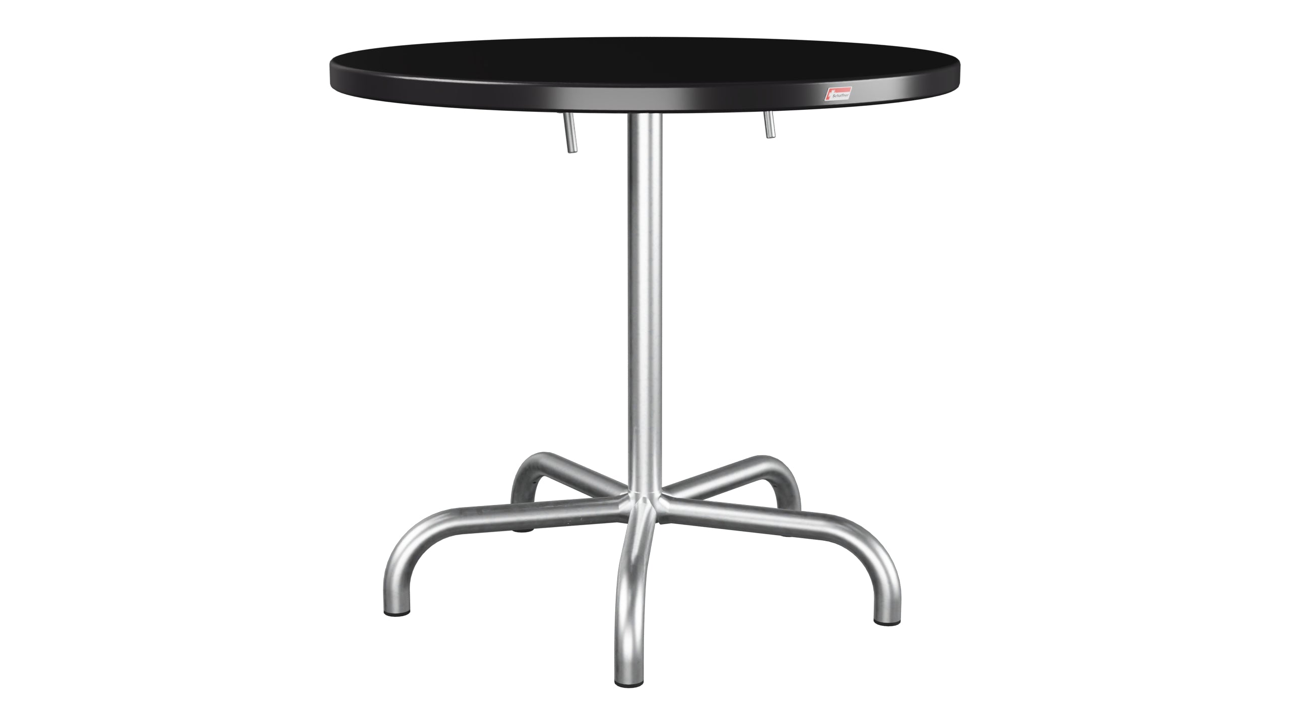 Säntis Metall-Gartentisch ø80 klappbar in Schwarz präsentiert im Onlineshop von KAQTU Design AG. Gartentisch ist von Schaffner