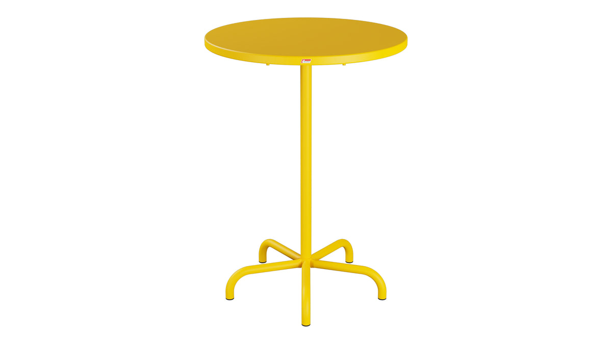 Säntis Metall-Stehtisch Outdoor ø80 / 110 klappbar in Gelb präsentiert im Onlineshop von KAQTU Design AG. Hochtisch Outdoor ist von Schaffner