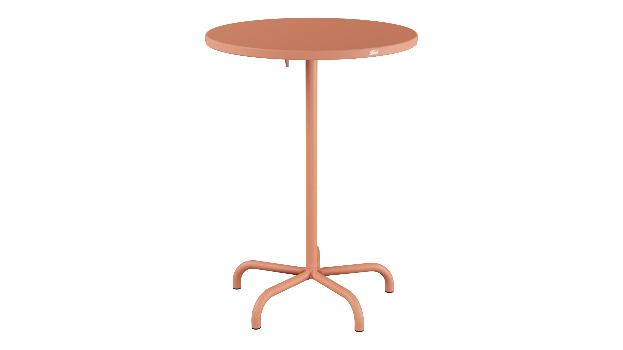 Säntis Metall-Stehtisch Outdoor ø80 / 110 klappbar in Pastellterracotta präsentiert im Onlineshop von KAQTU Design AG. Hochtisch Outdoor ist von Schaffner