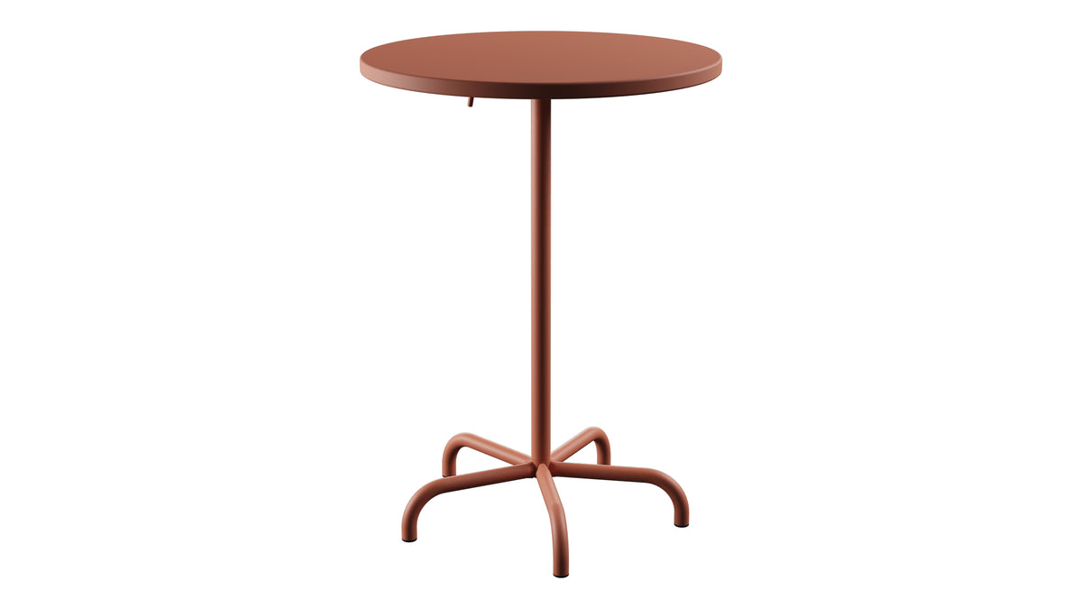 Säntis Metall-Stehtisch Outdoor ø80 / 110 klappbar in Pastellterracotta präsentiert im Onlineshop von KAQTU Design AG. Hochtisch Outdoor ist von Schaffner