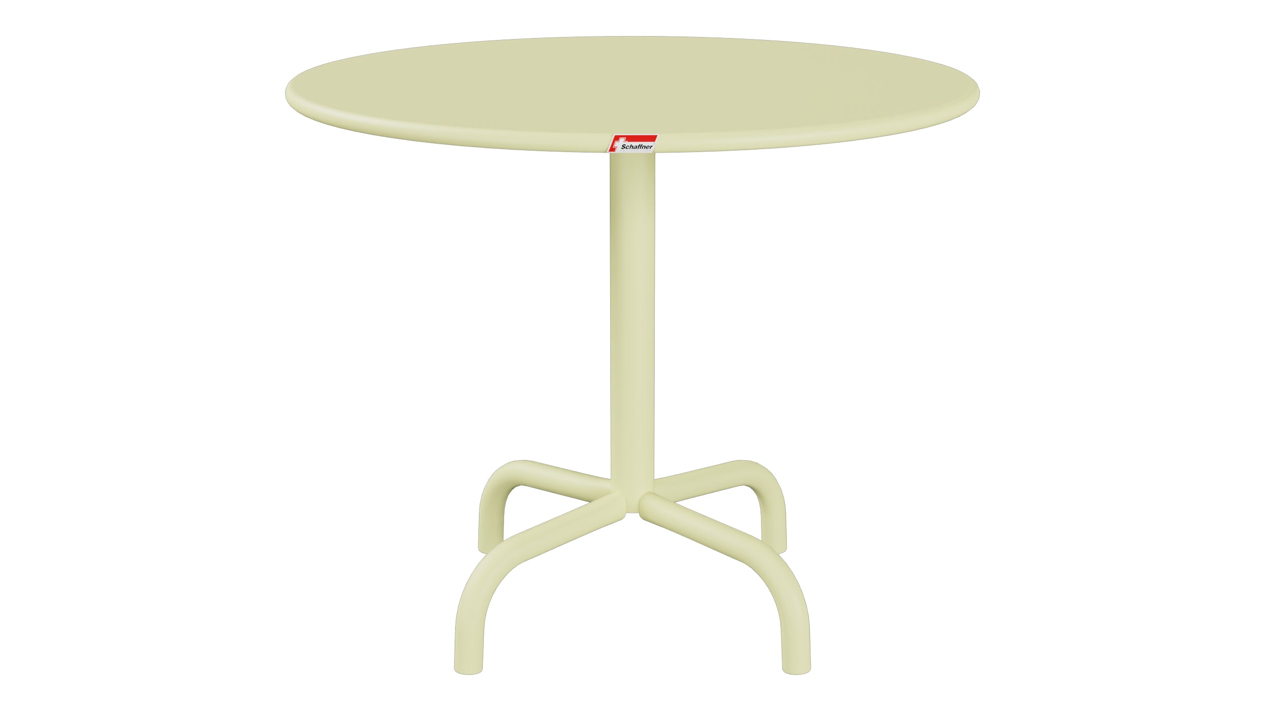 Rigi Metall-Beistelltisch Outdoor ø60 / 50 in Buchsbaumgelb präsentiert im Onlineshop von KAQTU Design AG. Beistelltisch Outdoor ist von Schaffner
