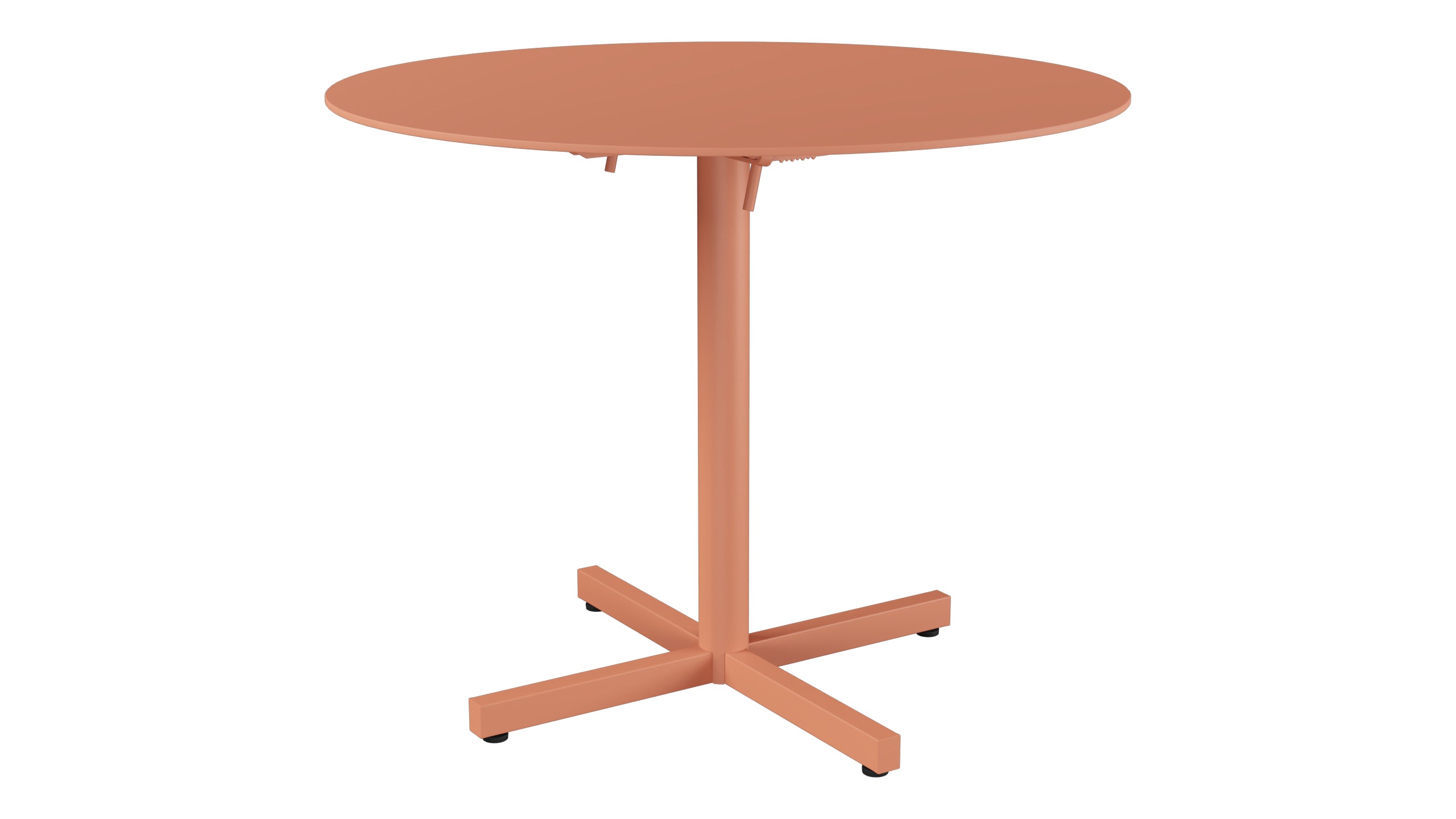 Luzern Glasfaser-Gartentisch Decor ø90 klappbar in Pastellterracotta präsentiert im Onlineshop von KAQTU Design AG. Gartentisch ist von Schaffner