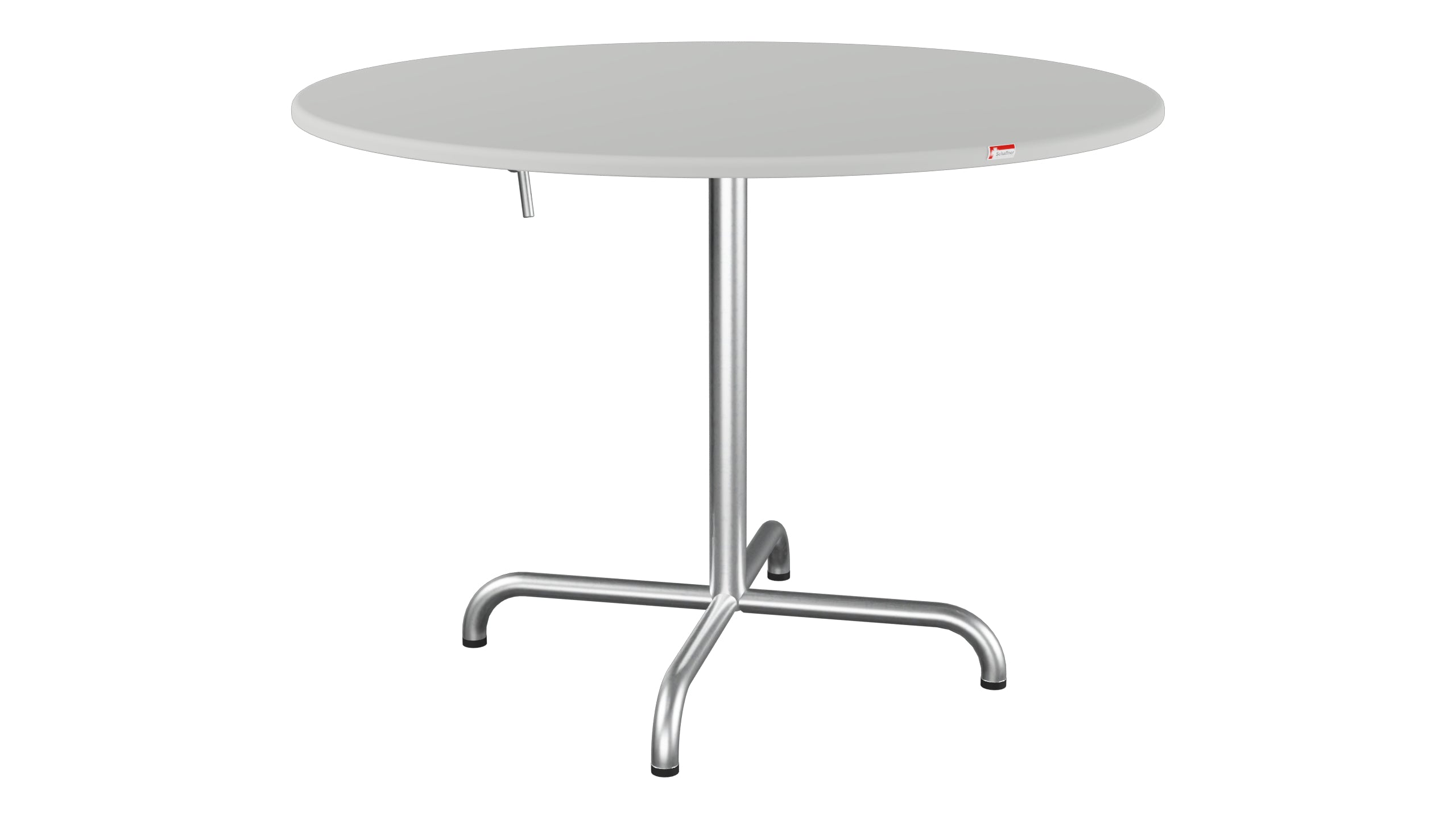 Davos Glasfaser-Gartentisch ø100 klappbar in Alusilber präsentiert im Onlineshop von KAQTU Design AG. Gartentisch ist von Schaffner