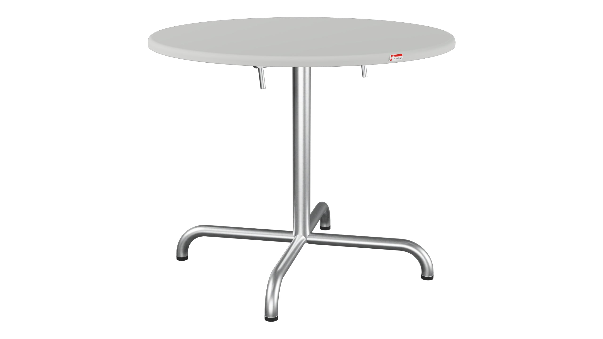 Davos Glasfaser-Salontisch ø75 / 62 klappbar in Alusilber präsentiert im Onlineshop von KAQTU Design AG. Beistelltisch Outdoor ist von Schaffner