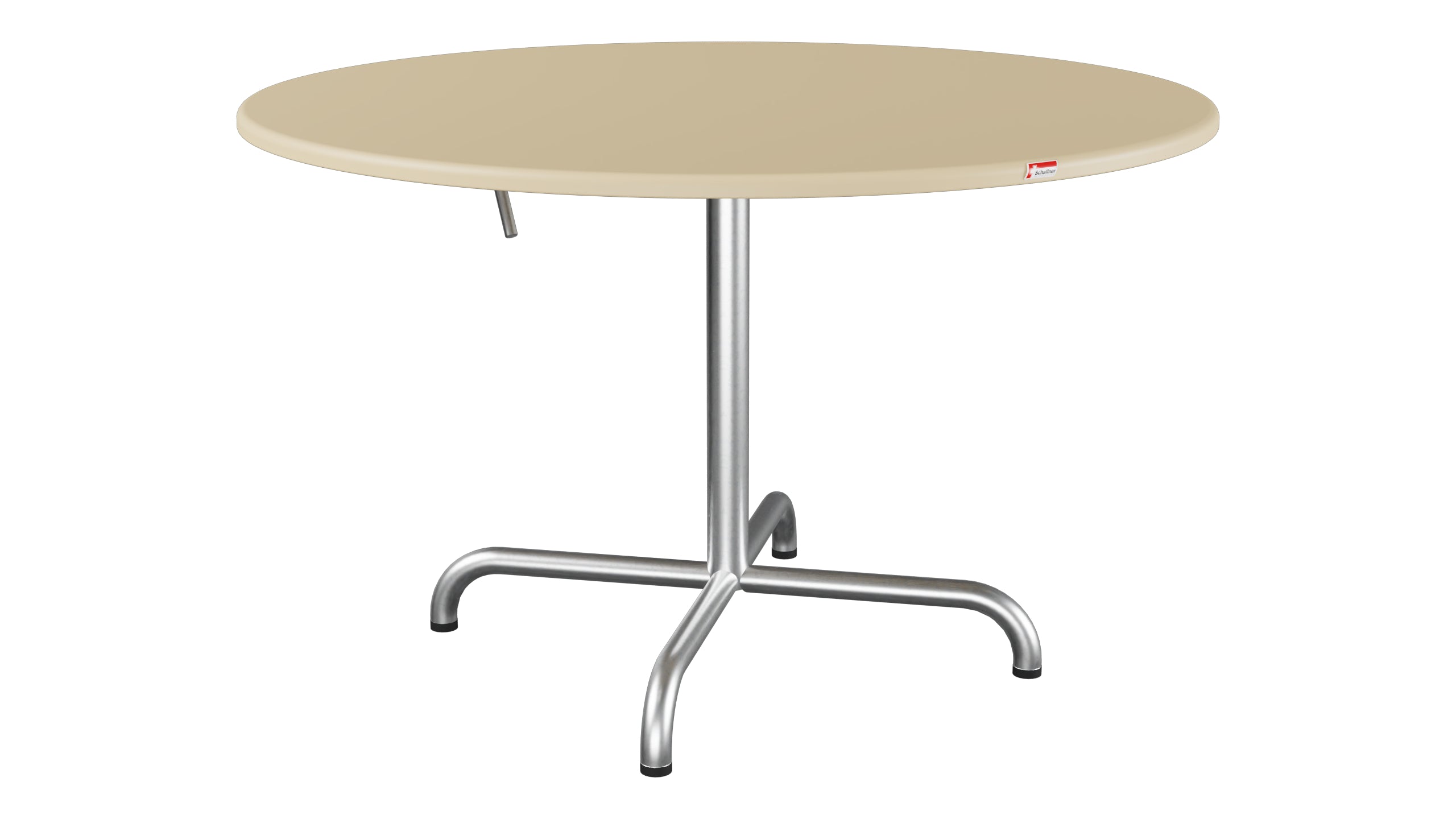 Davos Glasfaser-Salontisch ø100 / 62 klappbar in Pastellbraun präsentiert im Onlineshop von KAQTU Design AG. Beistelltisch Outdoor ist von Schaffner
