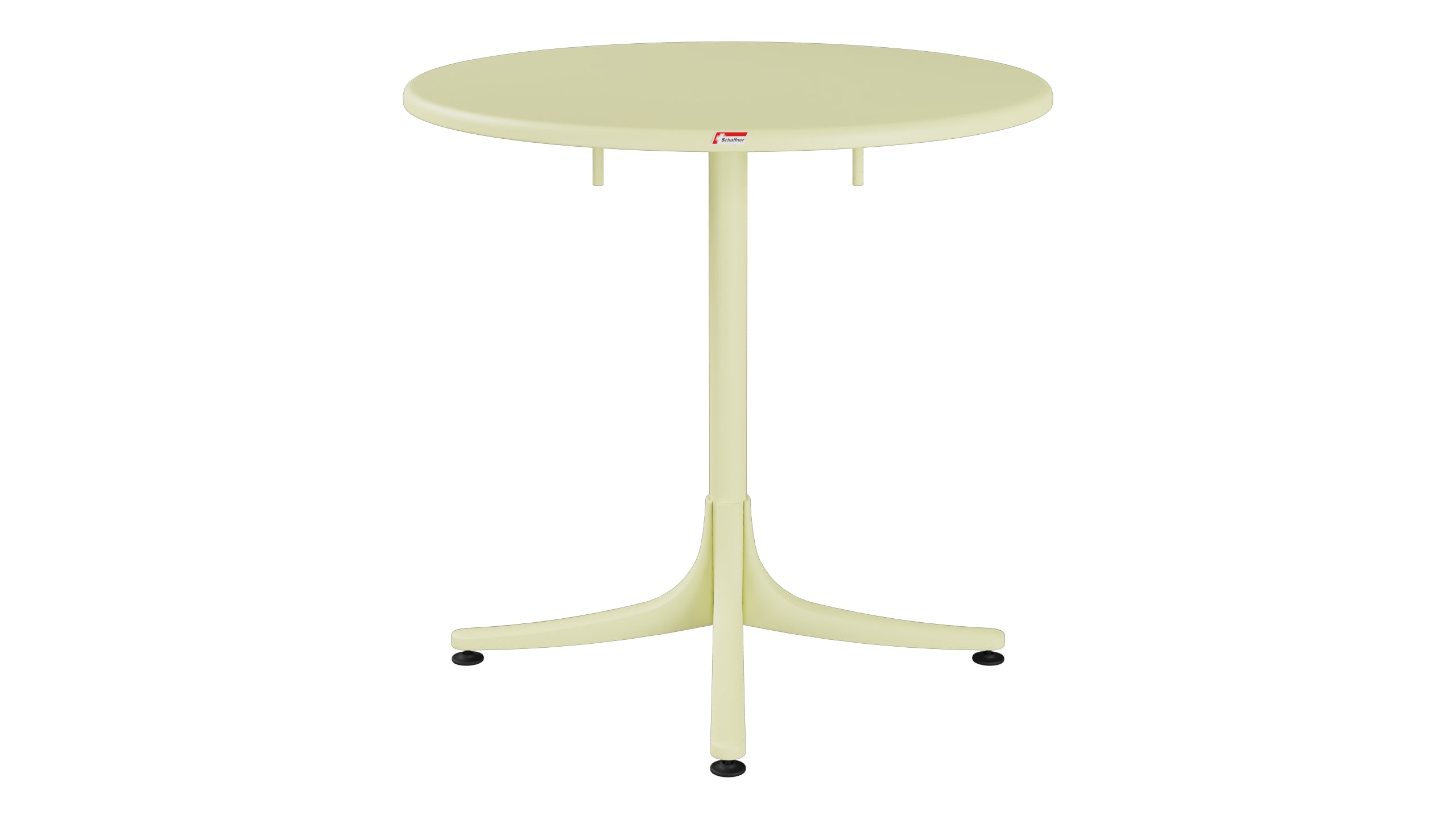 Schaffhausen Glasfaser-Gartentisch ø75 klappbar in Buchsbaumgelb präsentiert im Onlineshop von KAQTU Design AG. Gartentisch ist von Schaffner