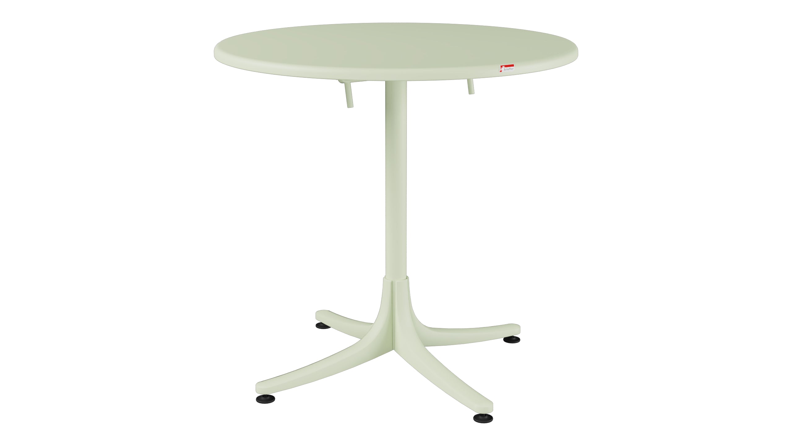 Schaffhausen Glasfaser-Gartentisch ø75 klappbar in Pastellgrün präsentiert im Onlineshop von KAQTU Design AG. Gartentisch ist von Schaffner