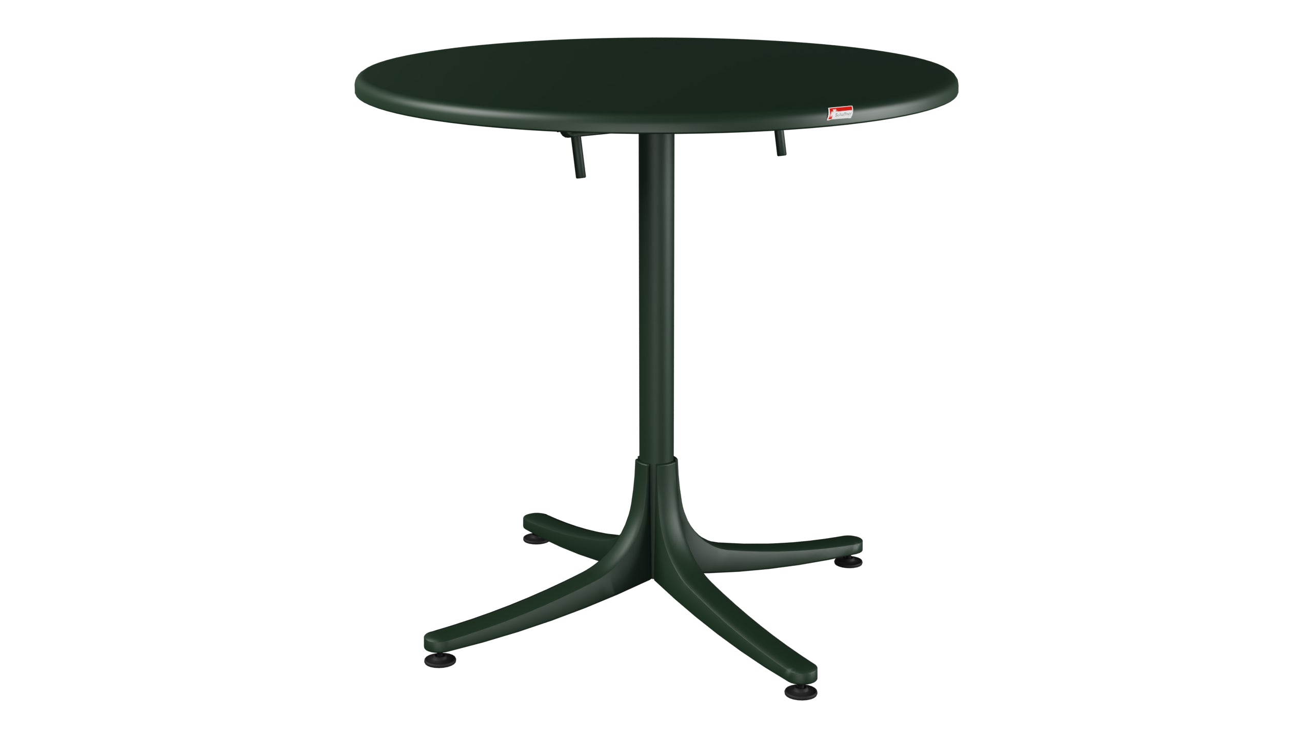 Schaffhausen Glasfaser-Gartentisch ø75 klappbar in Tannengrün präsentiert im Onlineshop von KAQTU Design AG. Gartentisch ist von Schaffner