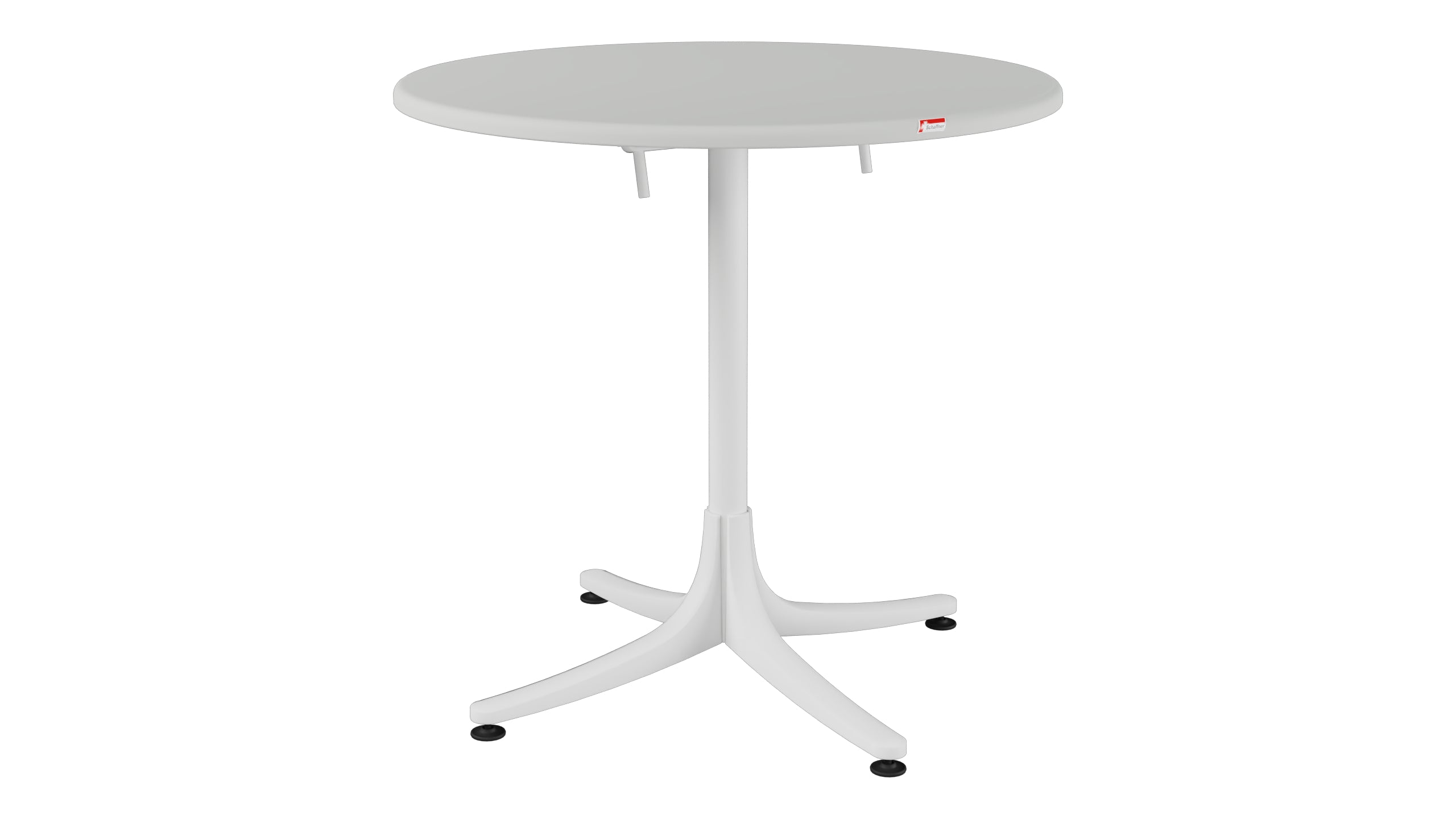 Schaffhausen Glasfaser-Gartentisch ø75 klappbar in Alusilber präsentiert im Onlineshop von KAQTU Design AG. Gartentisch ist von Schaffner
