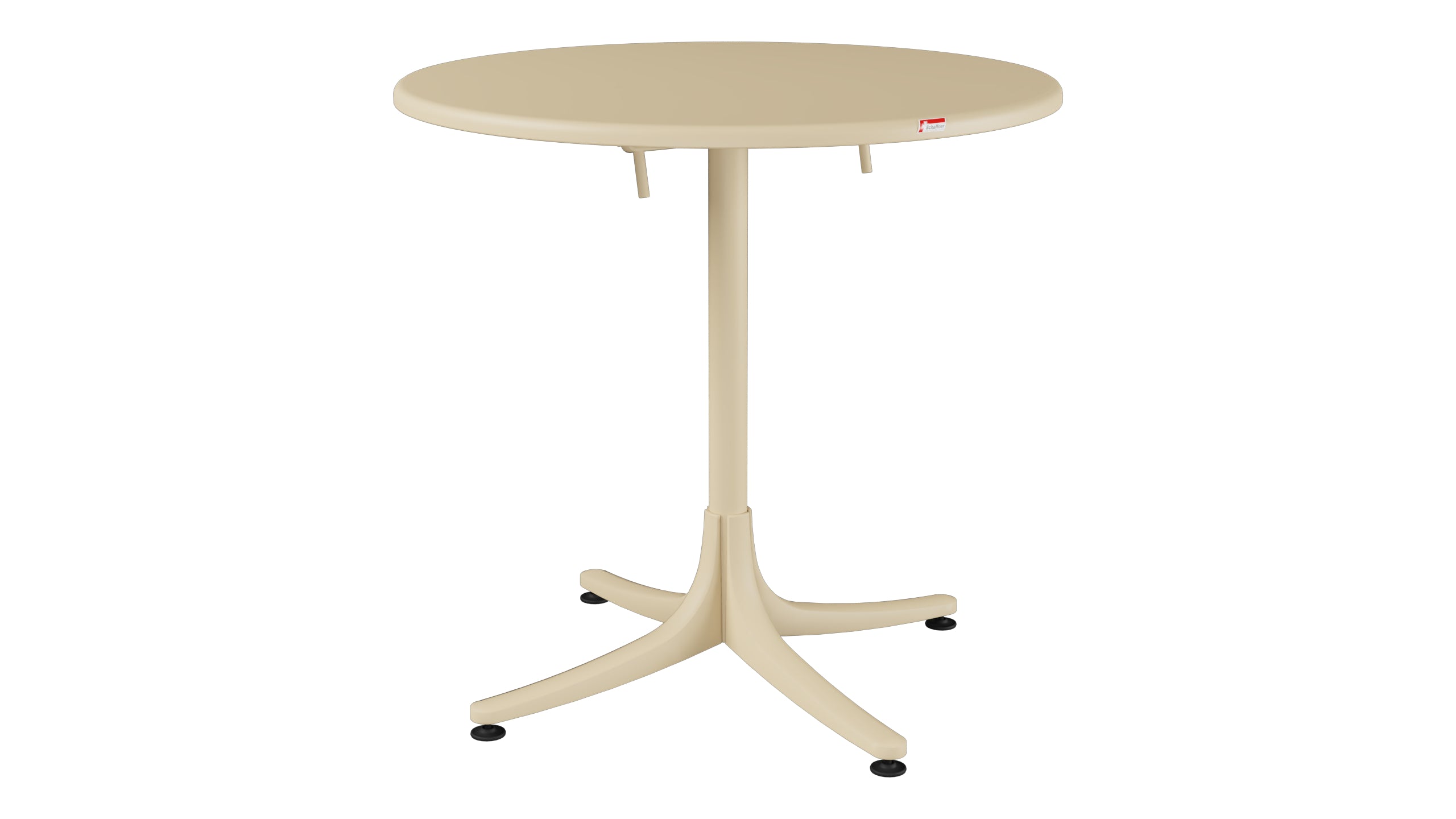 Schaffhausen Glasfaser-Gartentisch ø75 klappbar in Pastellbraun präsentiert im Onlineshop von KAQTU Design AG. Gartentisch ist von Schaffner