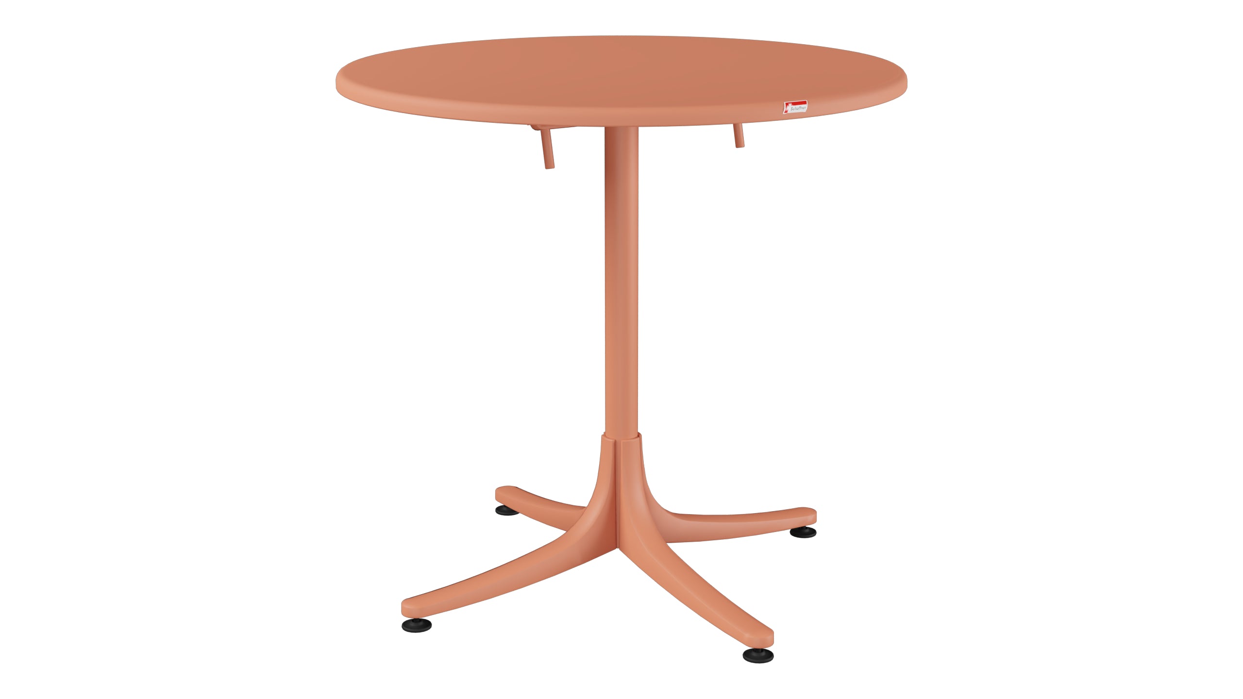 Schaffhausen Glasfaser-Gartentisch ø75 klappbar in Pastellterracotta präsentiert im Onlineshop von KAQTU Design AG. Gartentisch ist von Schaffner
