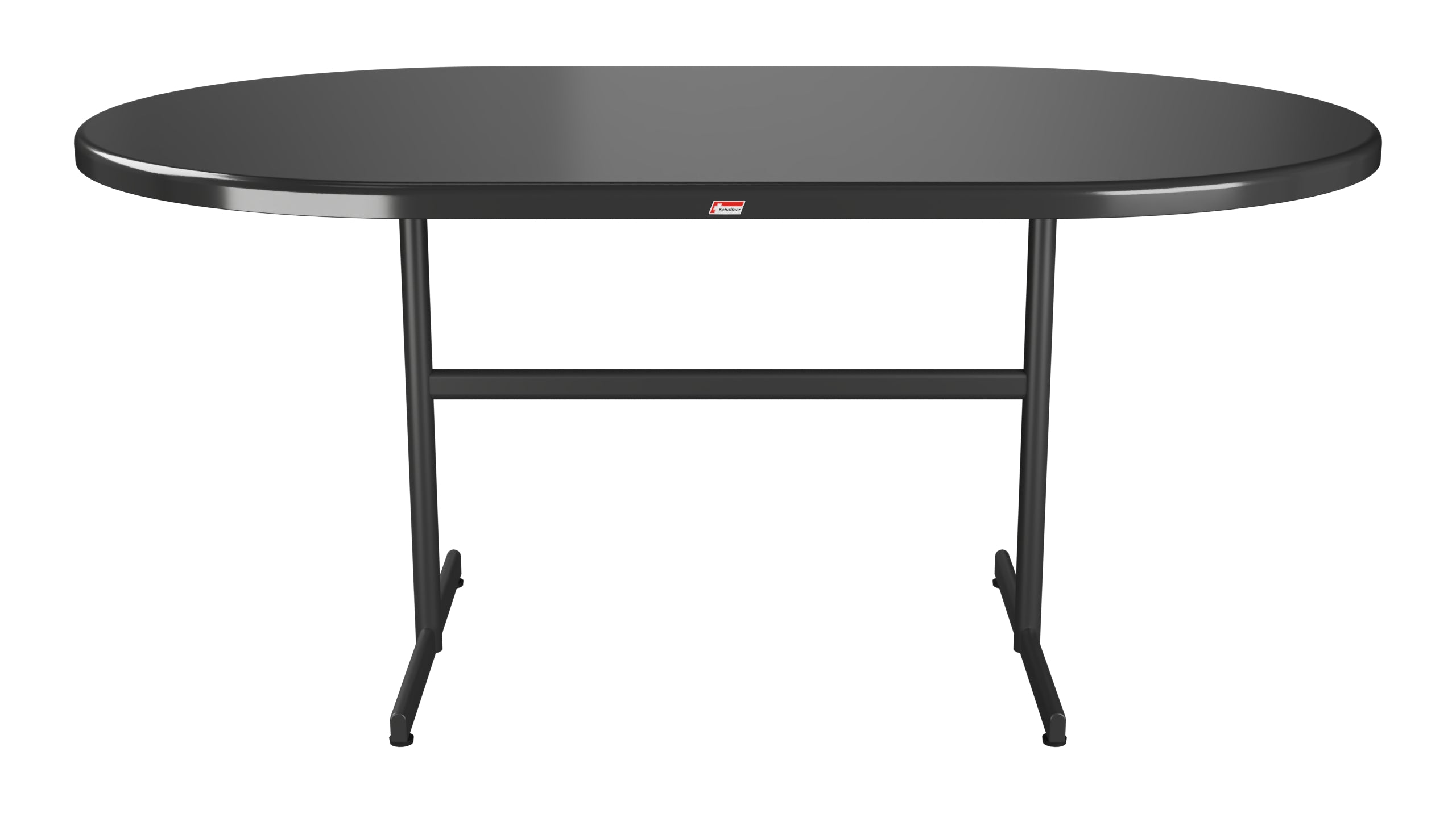 Bodensee Glasfaser-Gartentisch 160x95 oval klappbar in Anthrazit präsentiert im Onlineshop von KAQTU Design AG. Gartentisch ist von Schaffner