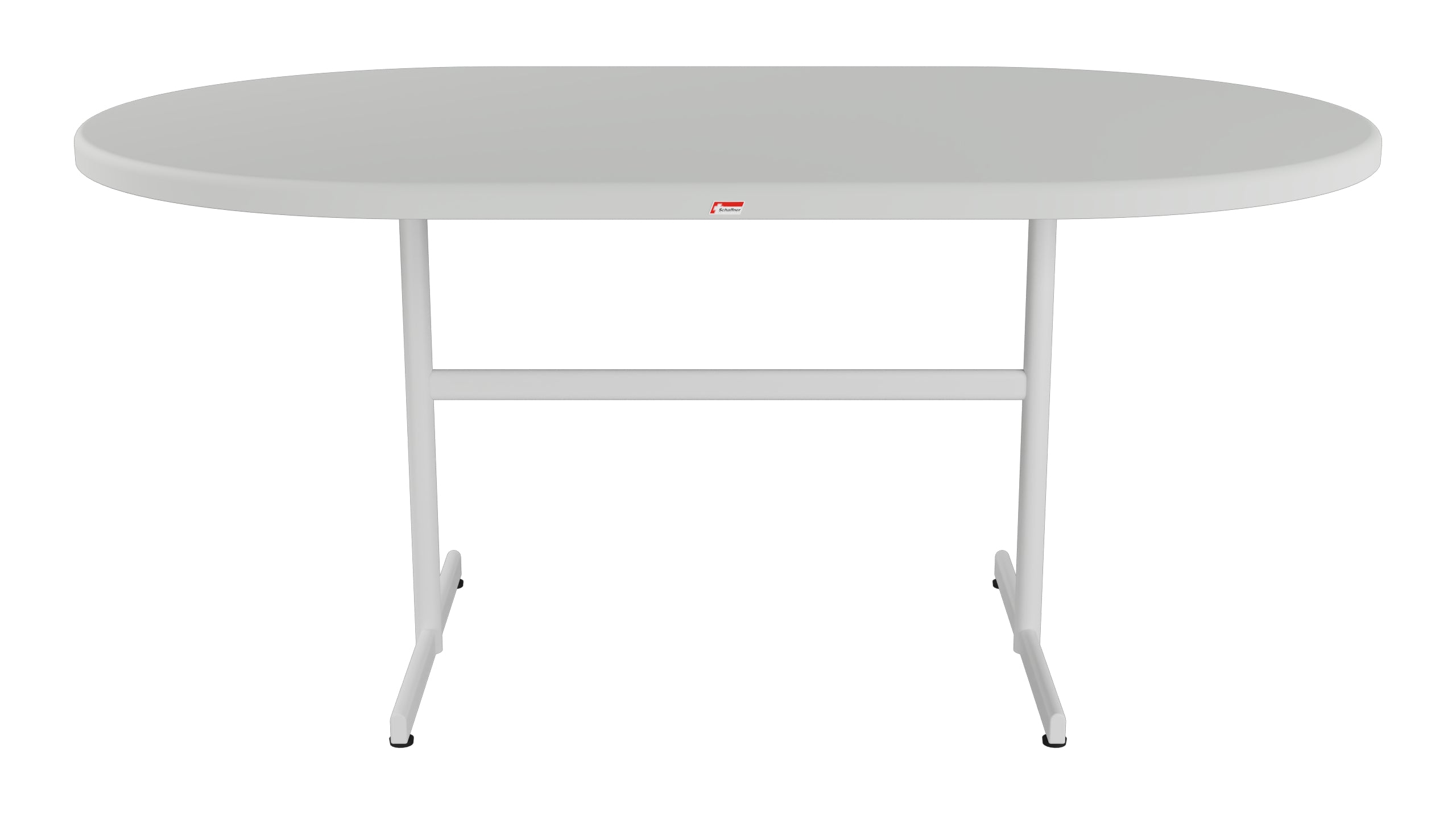 Bodensee Glasfaser-Gartentisch 160x95 oval klappbar in Alusilber präsentiert im Onlineshop von KAQTU Design AG. Gartentisch ist von Schaffner