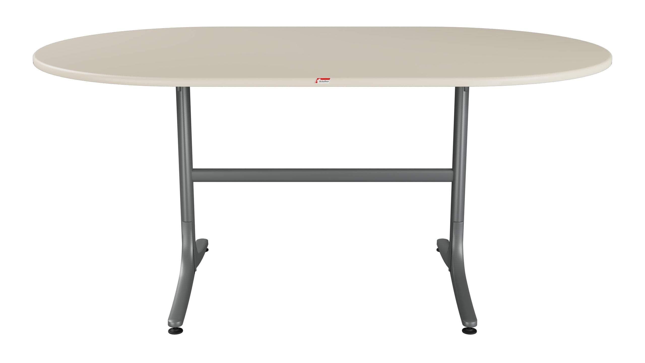 Schaffhausen Glasfaser-Gartentisch 160x95 oval klappbar in Pastellsand präsentiert im Onlineshop von KAQTU Design AG. Gartentisch ist von Schaffner