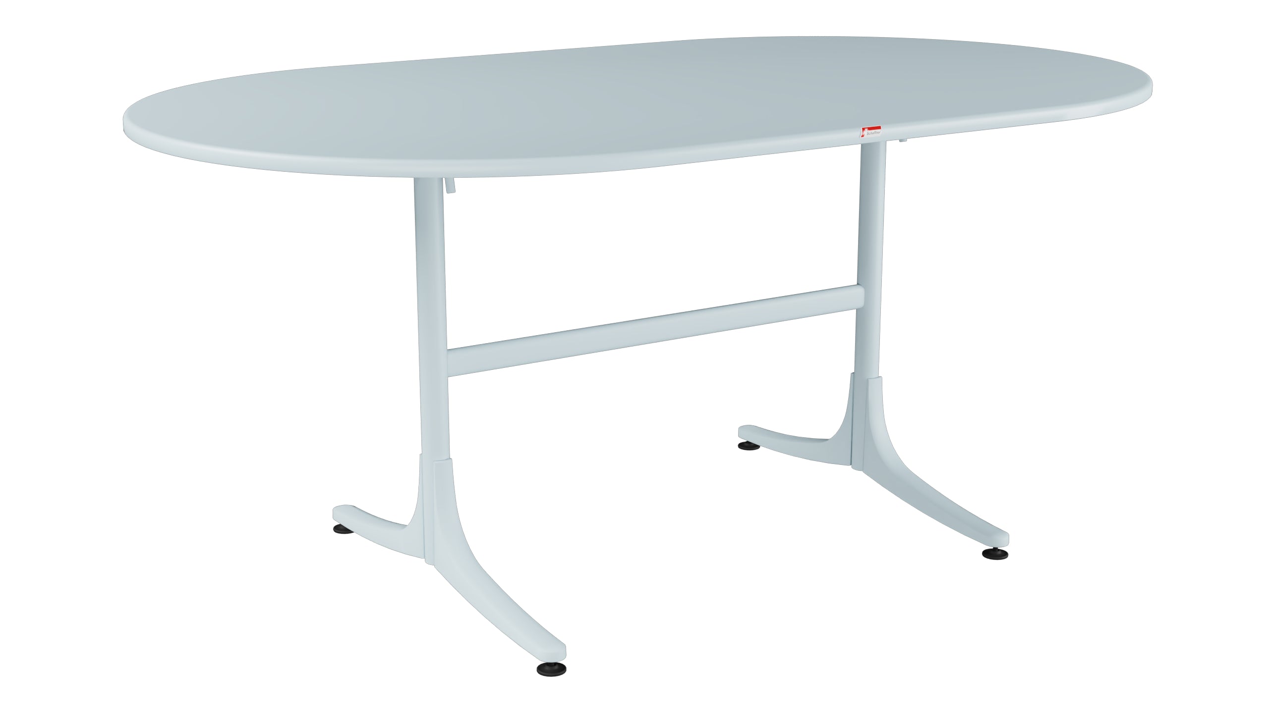 Schaffhausen Glasfaser-Gartentisch 160x95 oval klappbar in Pastellblau präsentiert im Onlineshop von KAQTU Design AG. Gartentisch ist von Schaffner
