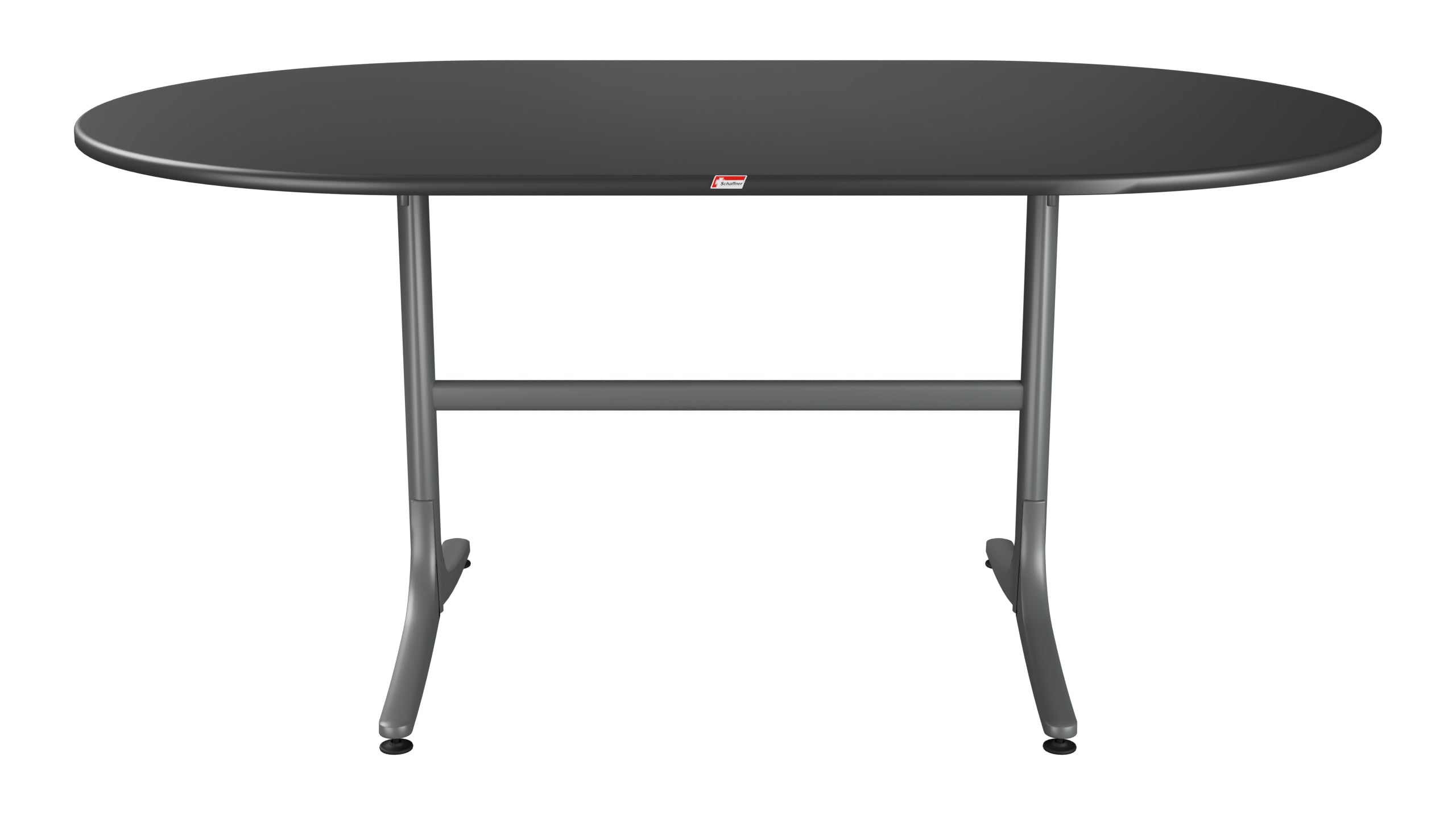 Schaffhausen Glasfaser-Gartentisch 160x95 oval klappbar in Anthrazit präsentiert im Onlineshop von KAQTU Design AG. Gartentisch ist von Schaffner