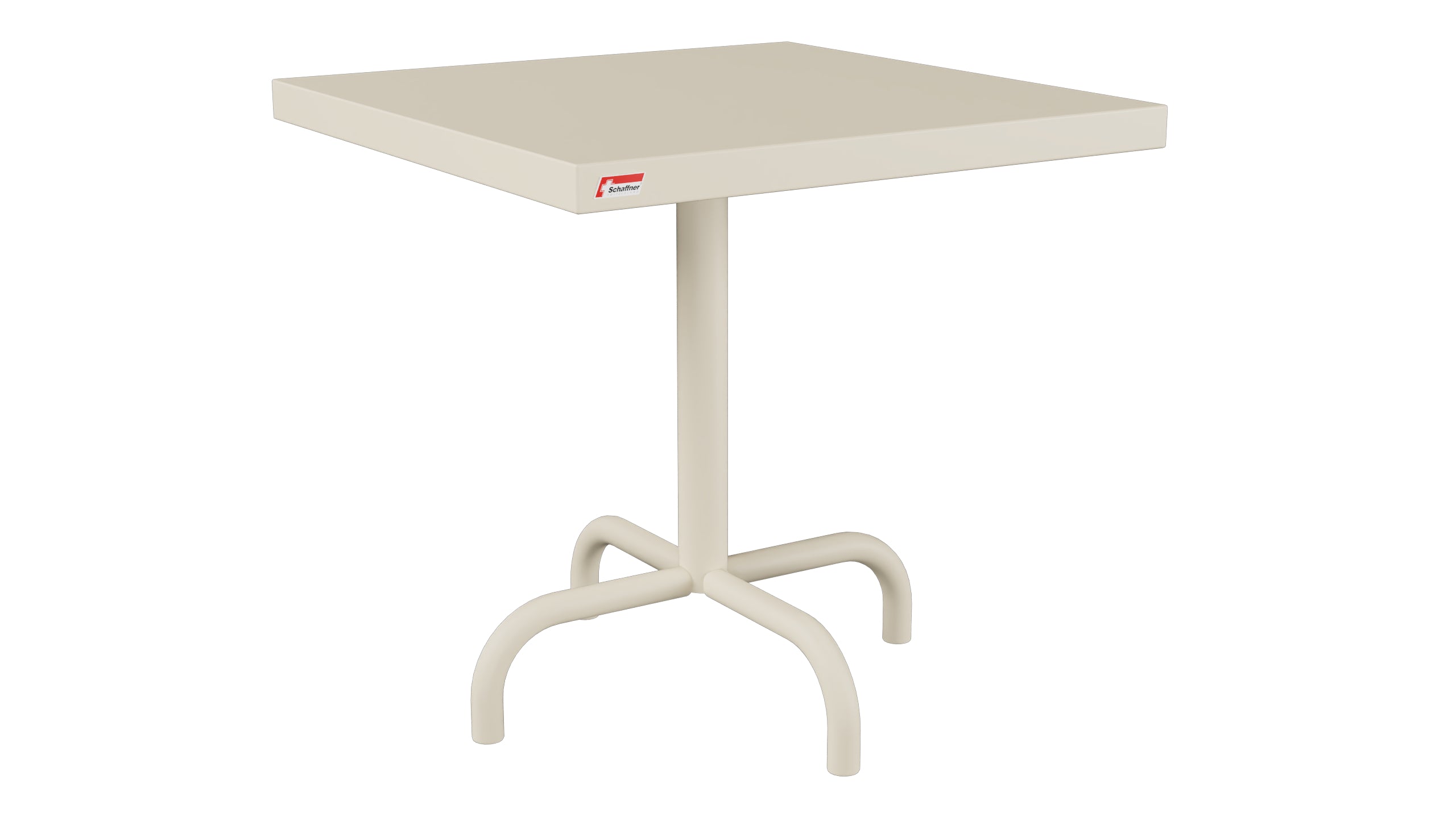 Säntis Metall-Beistelltisch Outdoor 50x50 / 50 in Pastellsand präsentiert im Onlineshop von KAQTU Design AG. Beistelltisch Outdoor ist von Schaffner