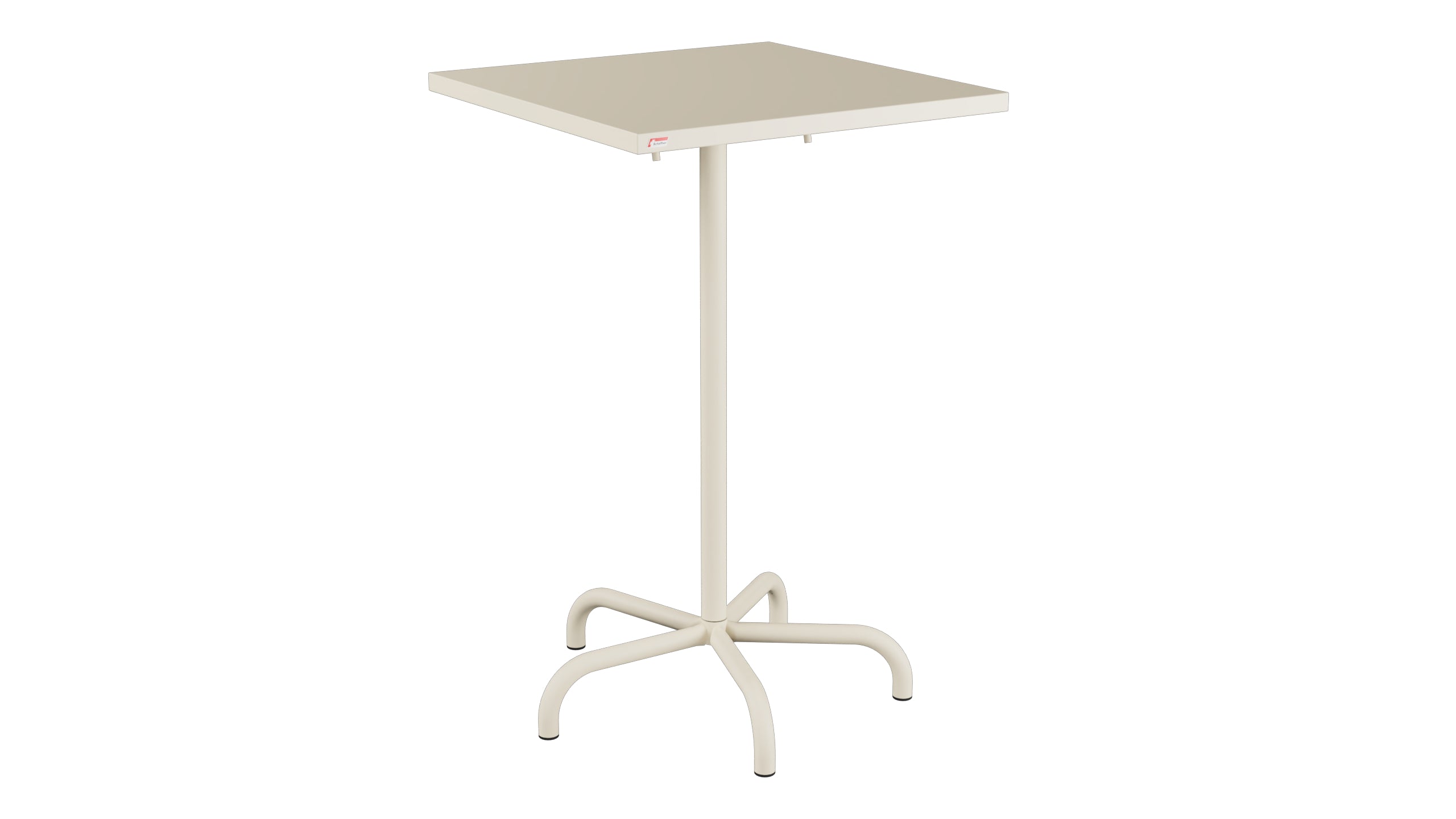 Säntis Metall-Stehtisch Outdoor 70x70 / 110 klappbar in Pastellsand präsentiert im Onlineshop von KAQTU Design AG. Hochtisch Outdoor ist von Schaffner