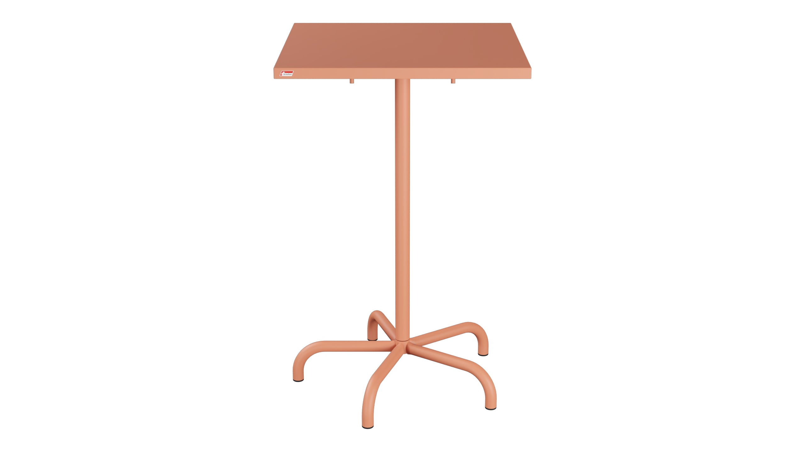 Säntis Metall-Stehtisch Outdoor 70x70 / 110 klappbar in Pastellterracotta präsentiert im Onlineshop von KAQTU Design AG. Hochtisch Outdoor ist von Schaffner