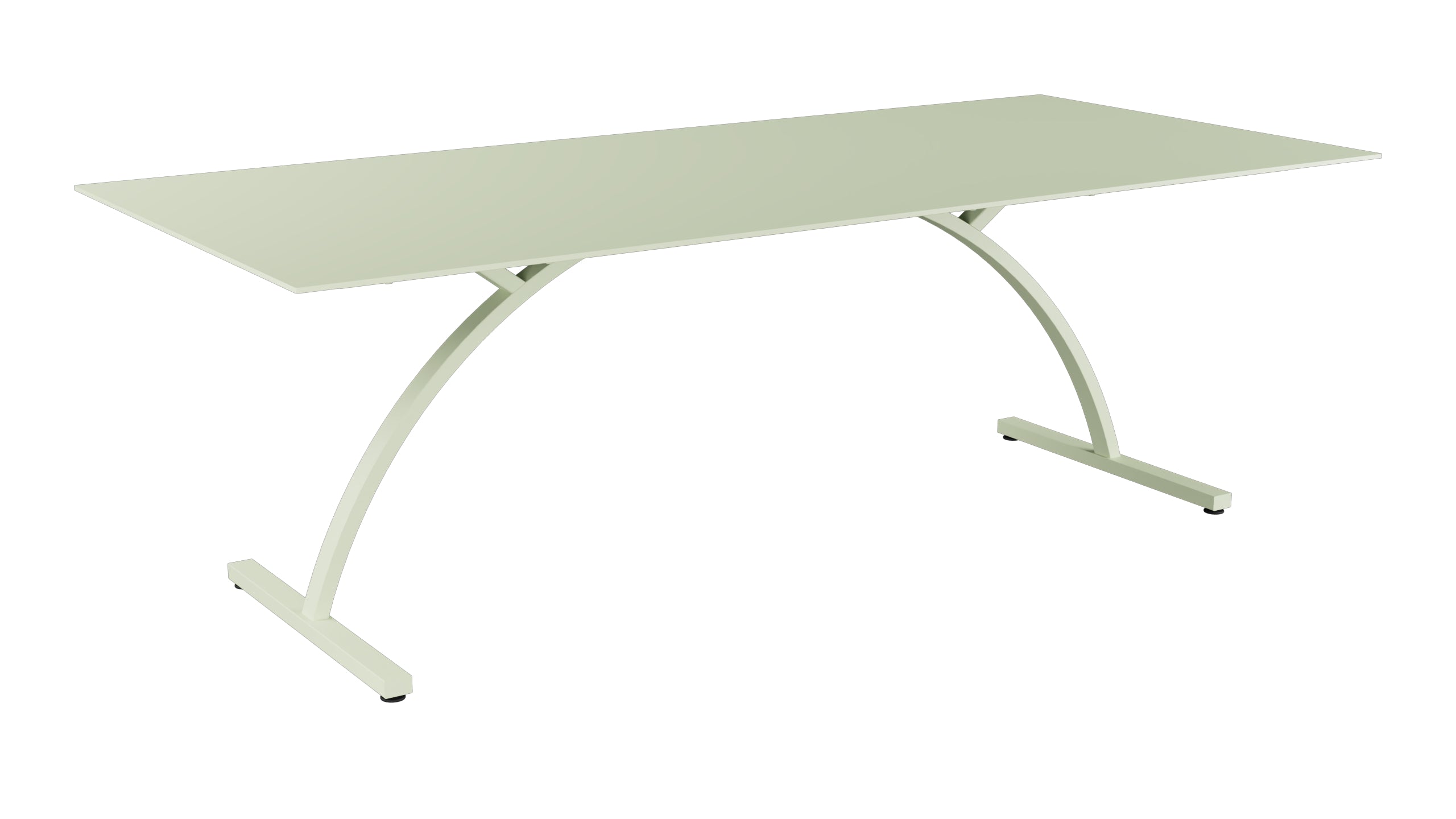 Bernardino Gartentisch aus Glasfaser 220x100 klappbar in Pastellgrün präsentiert im Onlineshop von KAQTU Design AG. Gartentisch ist von Schaffner