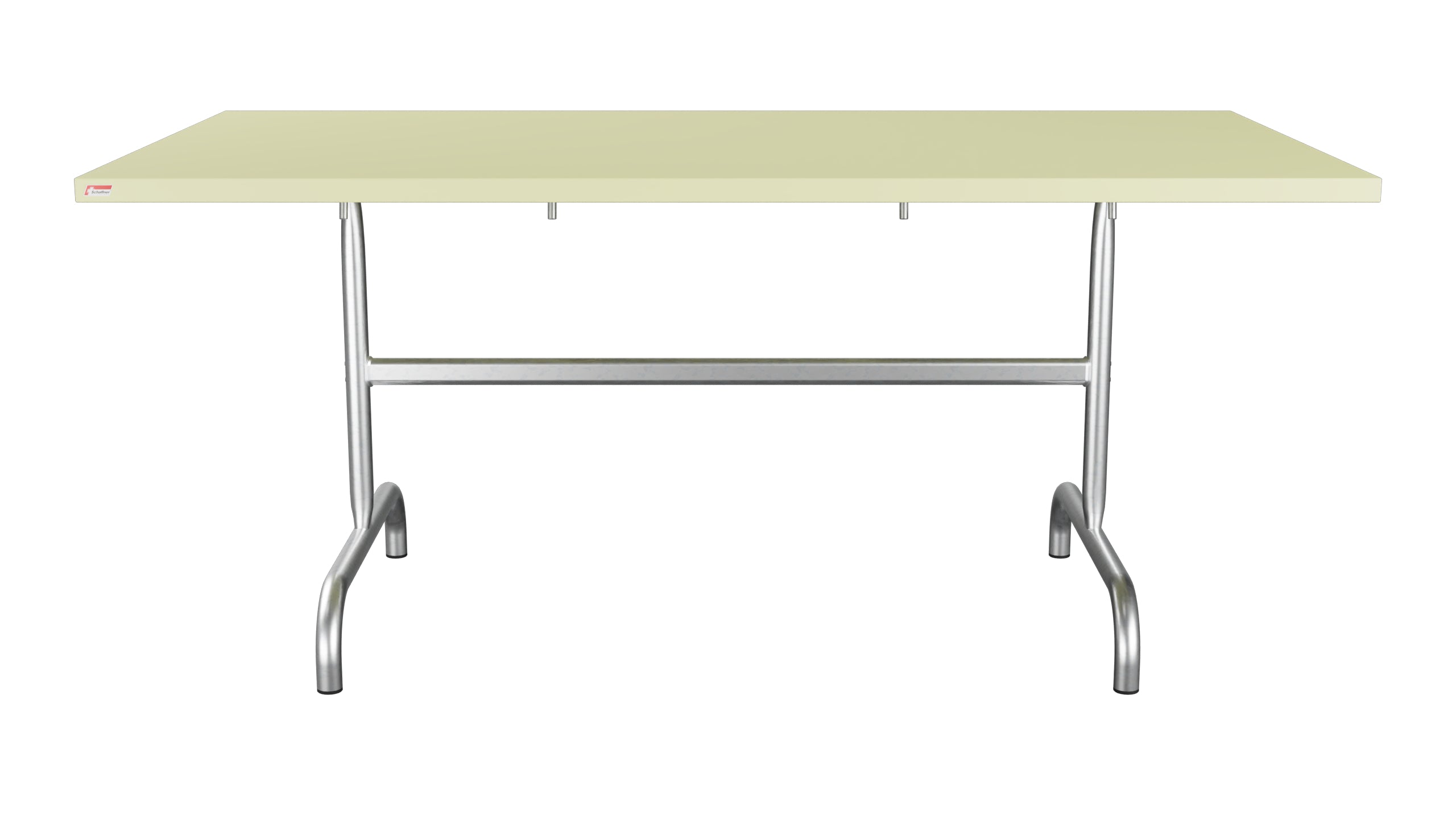 Säntis Metall-Gartentisch 165x90 klappbar in Buchsbaumgelb präsentiert im Onlineshop von KAQTU Design AG. Gartentisch ist von Schaffner