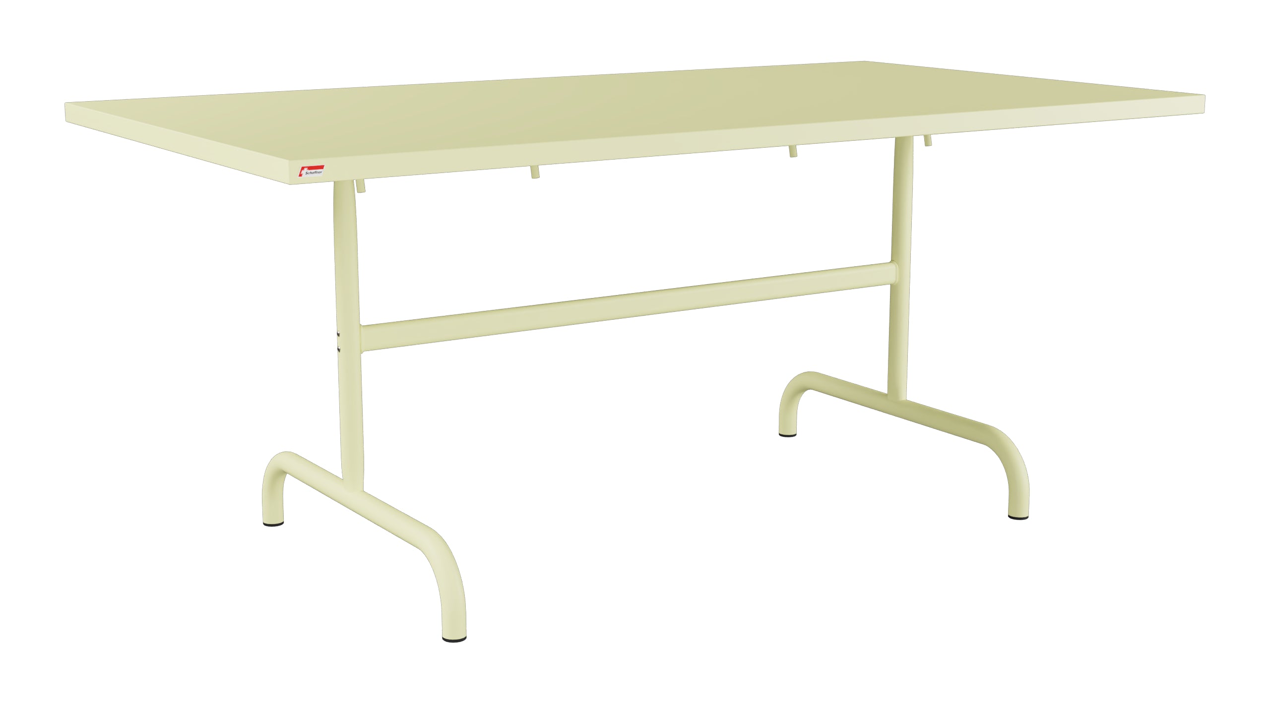 Säntis Metall-Gartentisch 165x90 klappbar in Buchsbaumgelb präsentiert im Onlineshop von KAQTU Design AG. Gartentisch ist von Schaffner