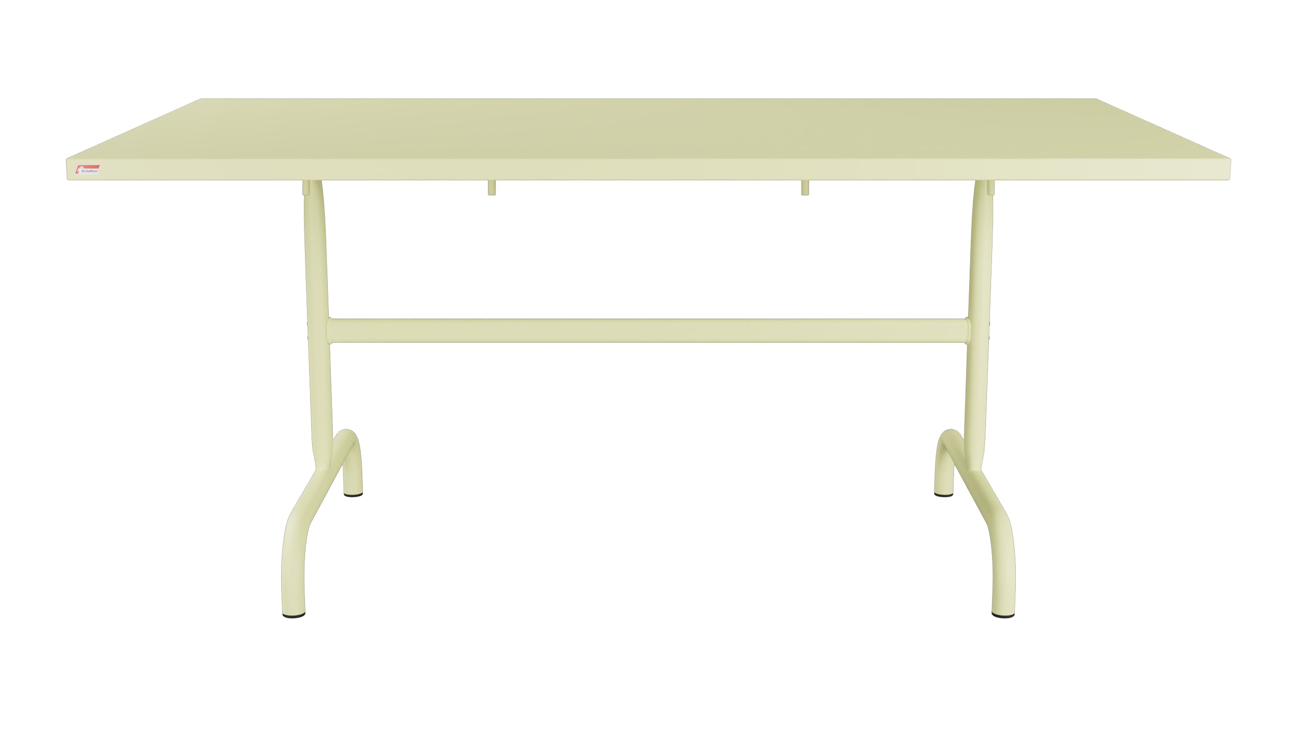 Säntis Metall-Gartentisch 165x90 klappbar in Buchsbaumgelb präsentiert im Onlineshop von KAQTU Design AG. Gartentisch ist von Schaffner