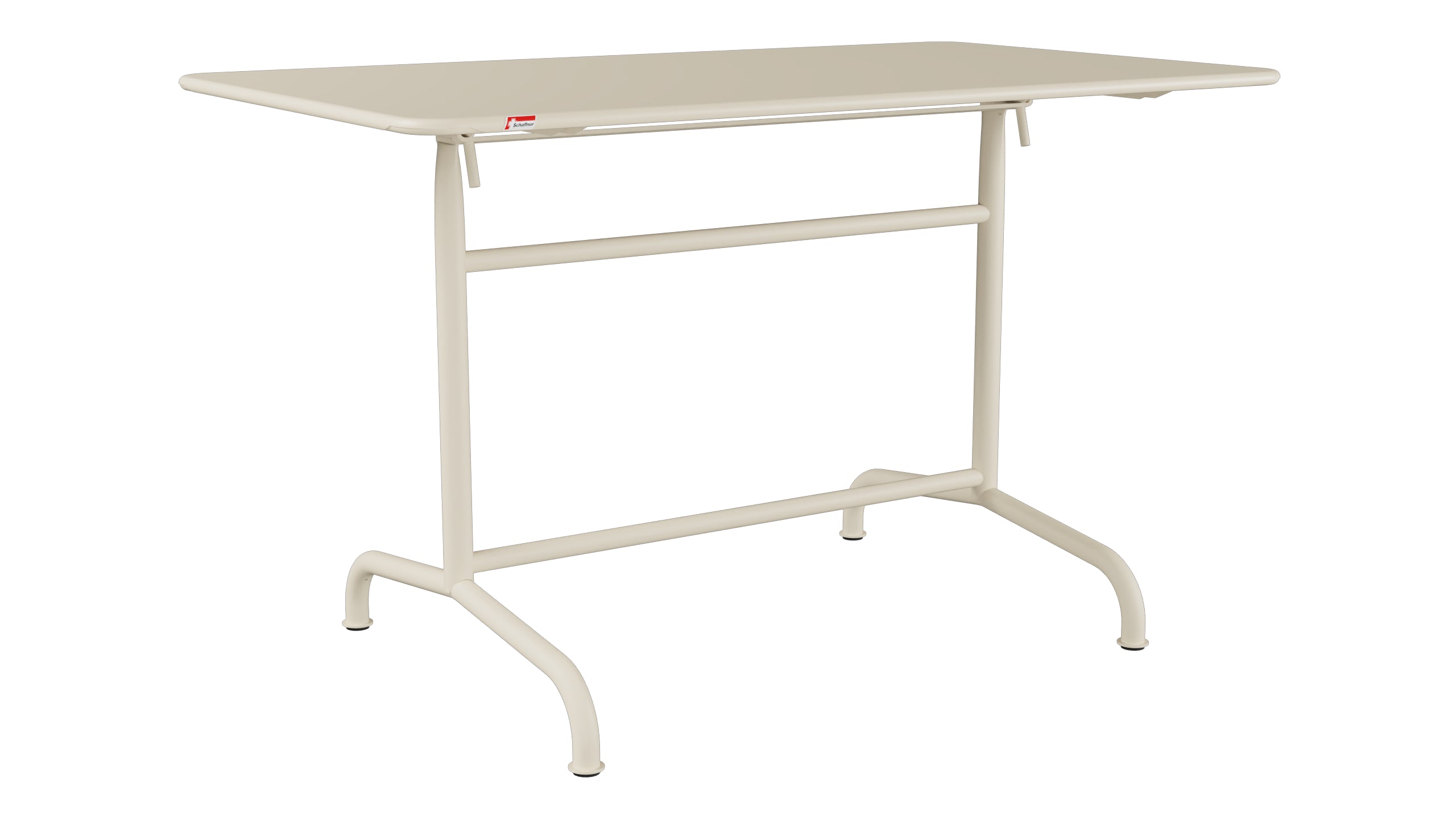 Rigi Metall-Gartentisch 120x70 klappbar in Pastellsand präsentiert im Onlineshop von KAQTU Design AG. Gartentisch ist von Schaffner