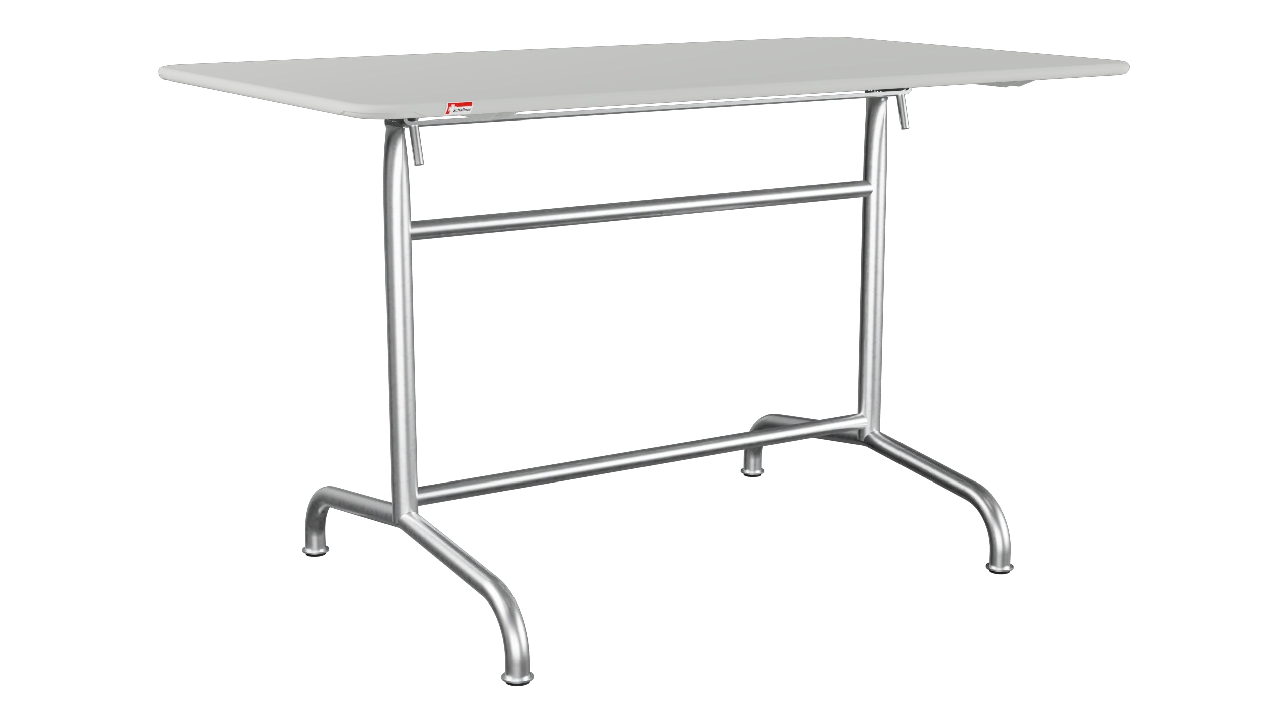 Rigi Metall-Gartentisch 120x70 klappbar in Alusilber präsentiert im Onlineshop von KAQTU Design AG. Gartentisch ist von Schaffner